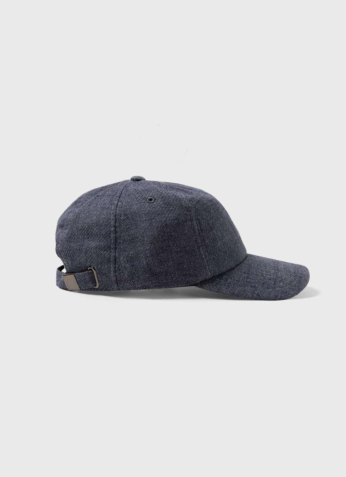 Cotton Linen Twill Cap In Denim Blue