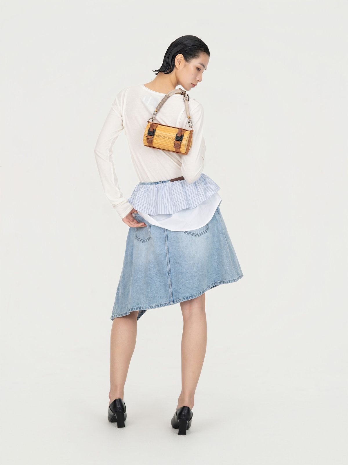 2 IN 1 DETACHABLE WOVEN STRAP BAMBOO BAG