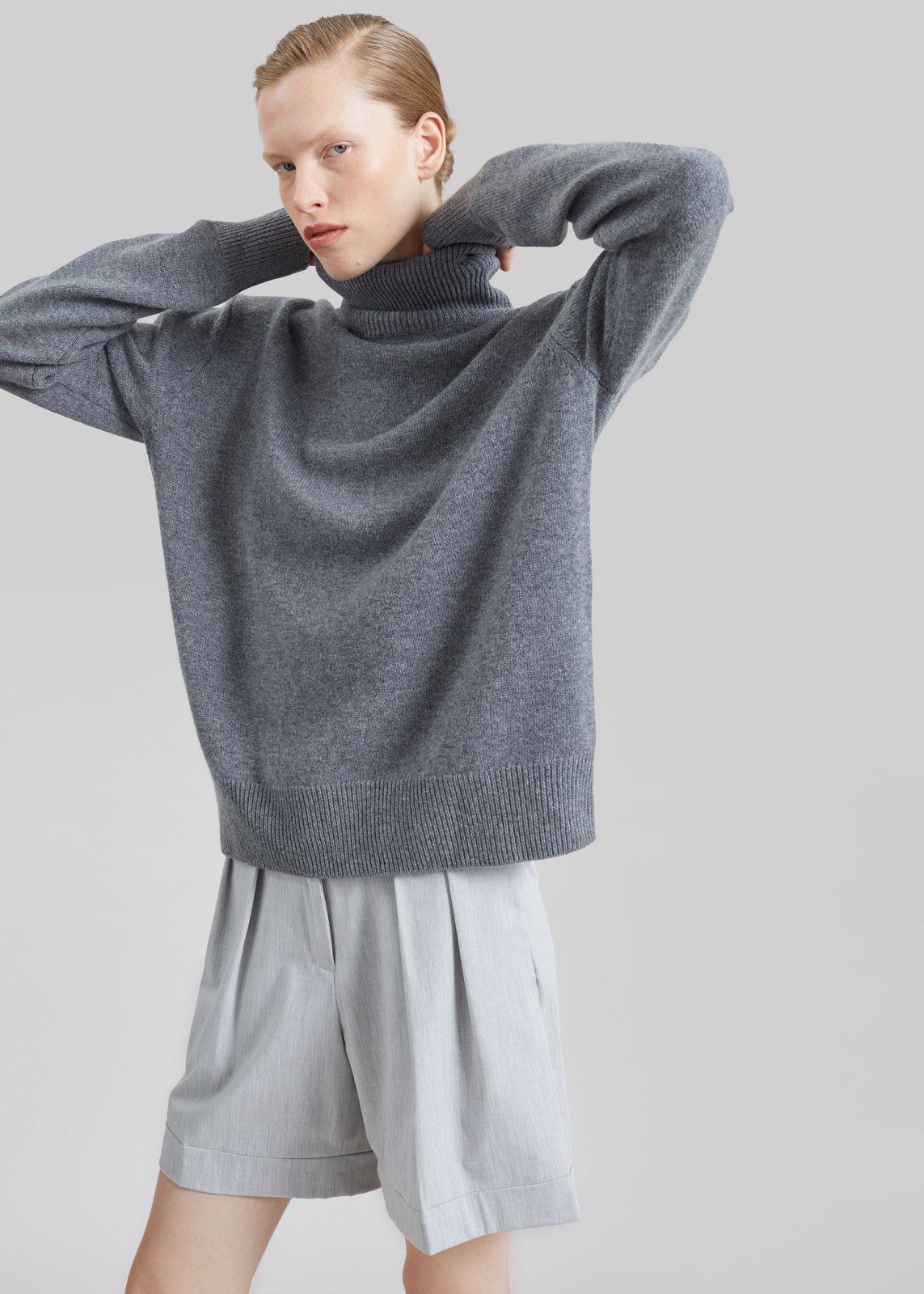 Gala Padded Knit Turtleneck - Dark Grey