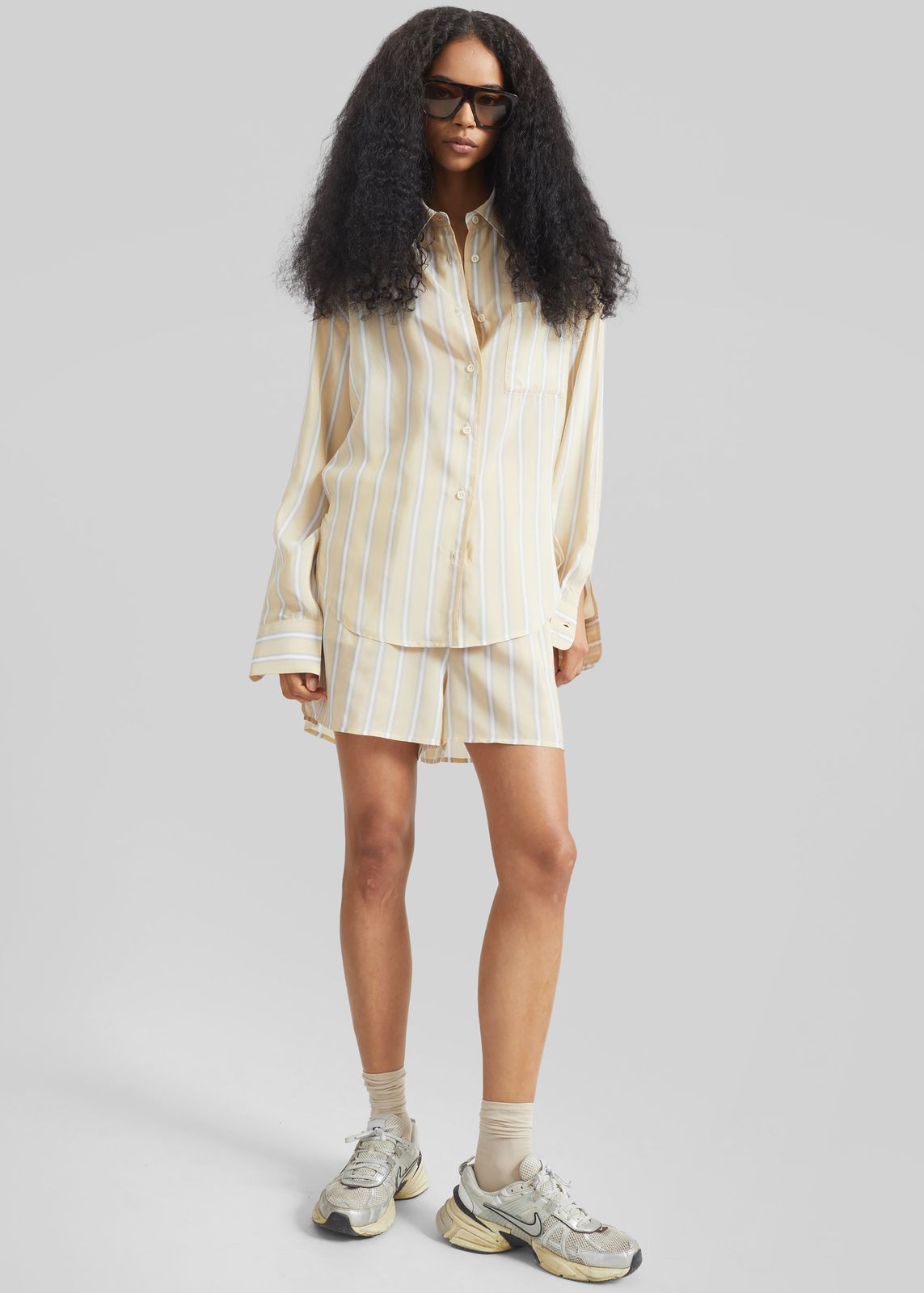 Lui Fluid Boxer Shorts - Yellow/White Stripe