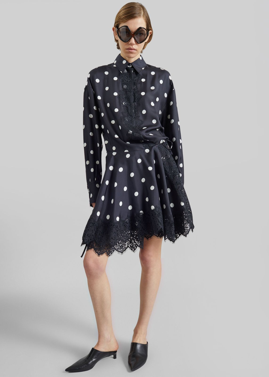 Sportmax Bosso Lace Detail Short Dress - Black
