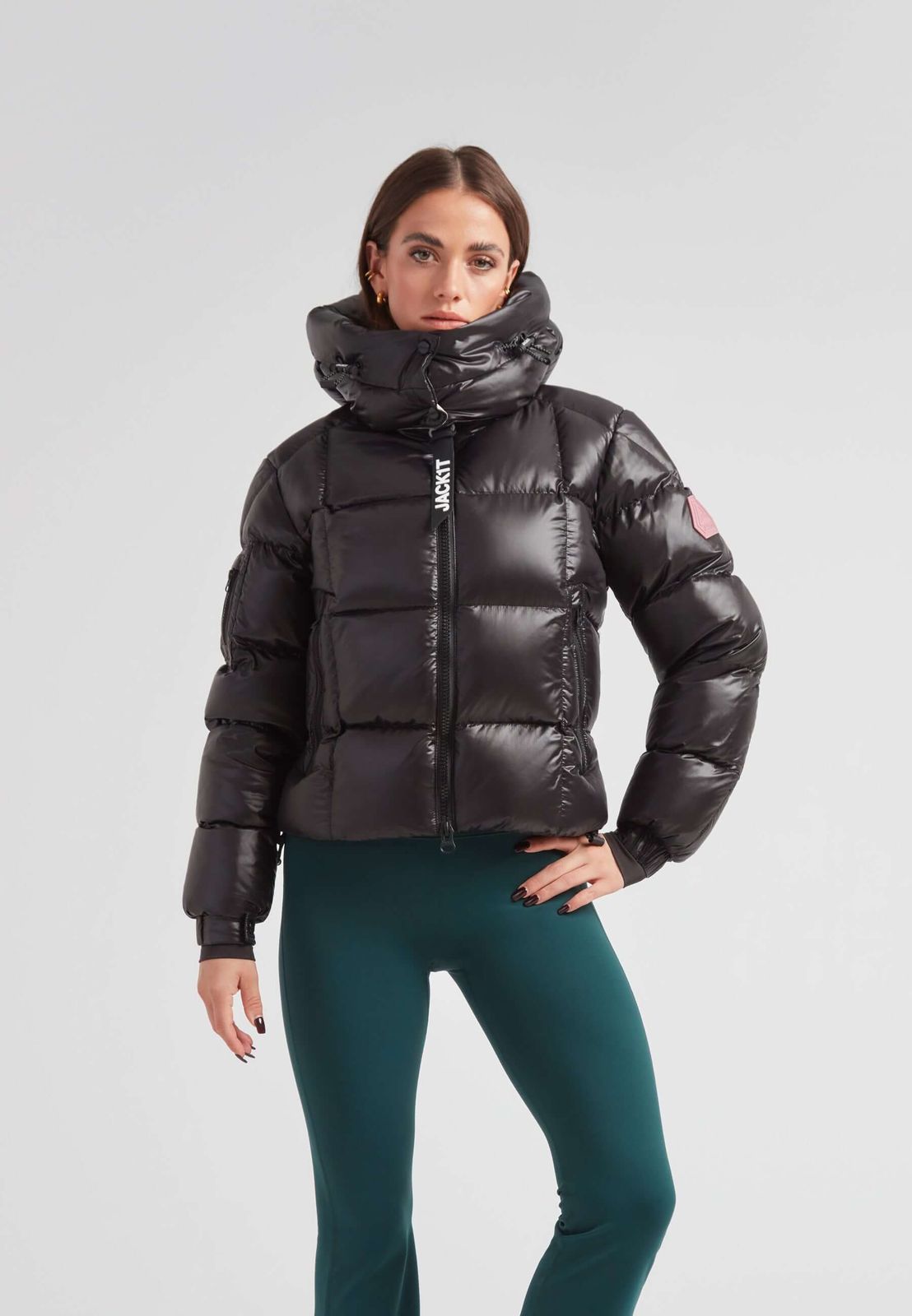 Ez Boxed Crop Down Puffer Jacket Lux Black