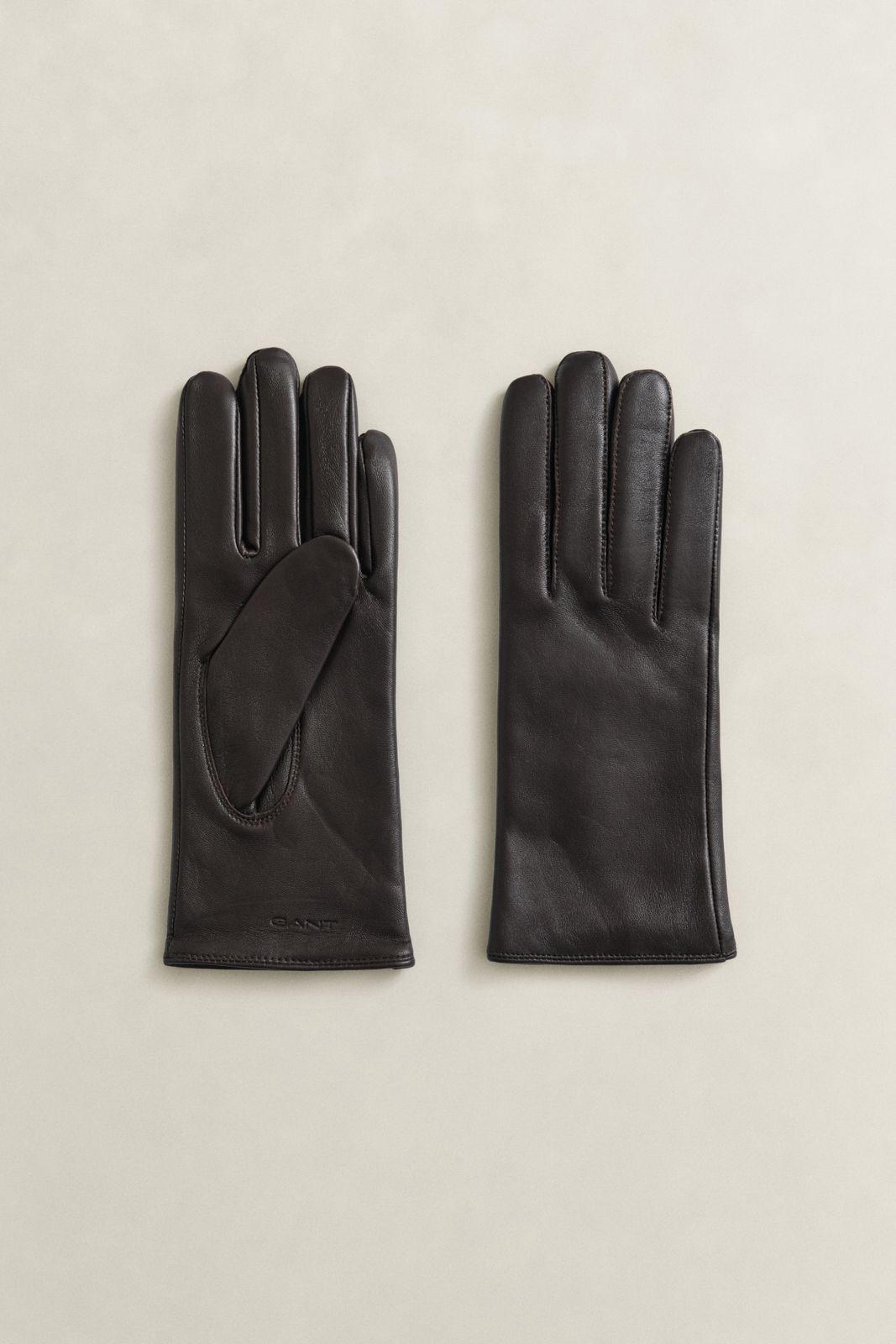 Cashmere Lined Leather Gloves - BLACK