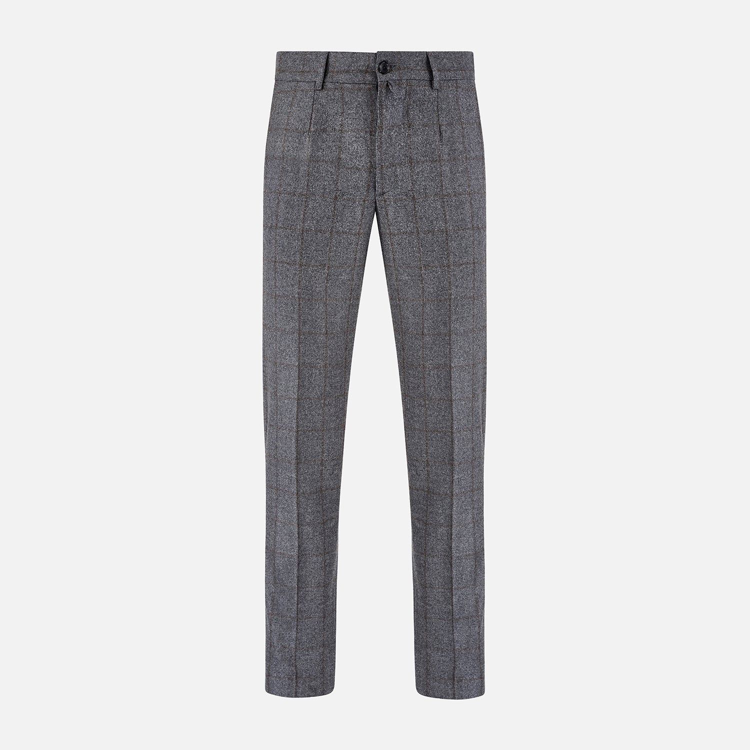 Grey And Brown Check Rupert Trousers