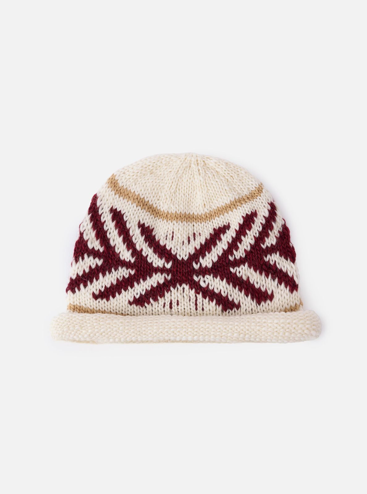 Cableami® Ecru Wool Jacquard Watch Cap
