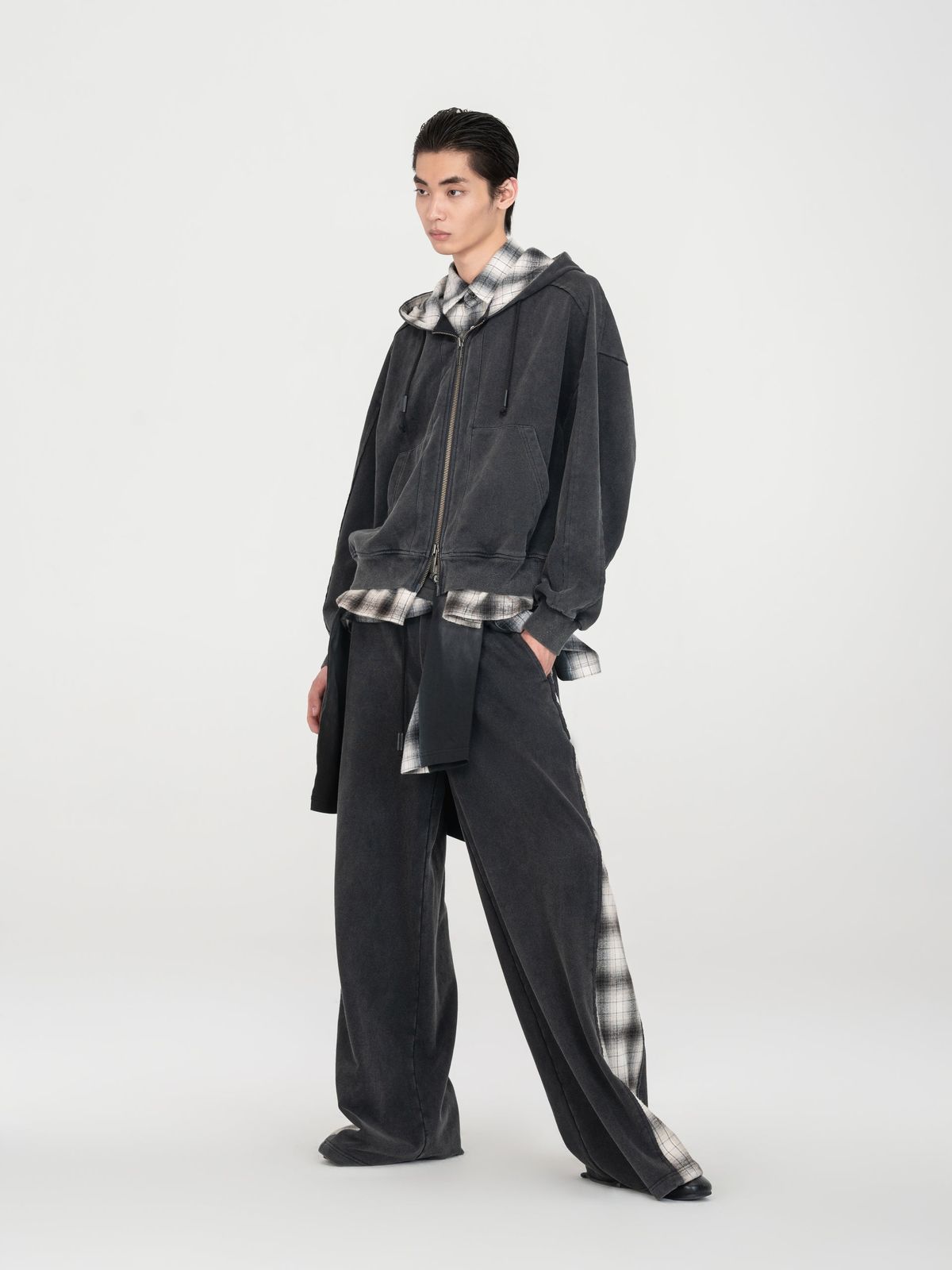 BLACK TWO-IN-ONE PANTS