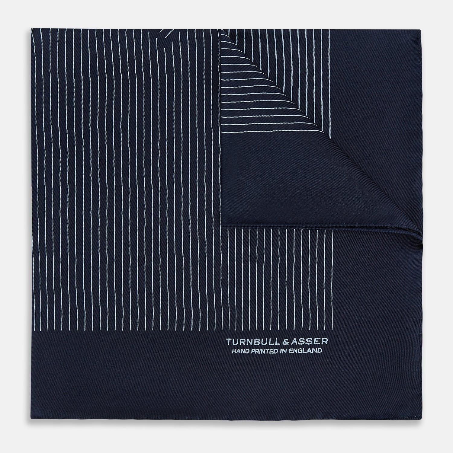 Navy And Light Blue Stripe Silk Pocket Square