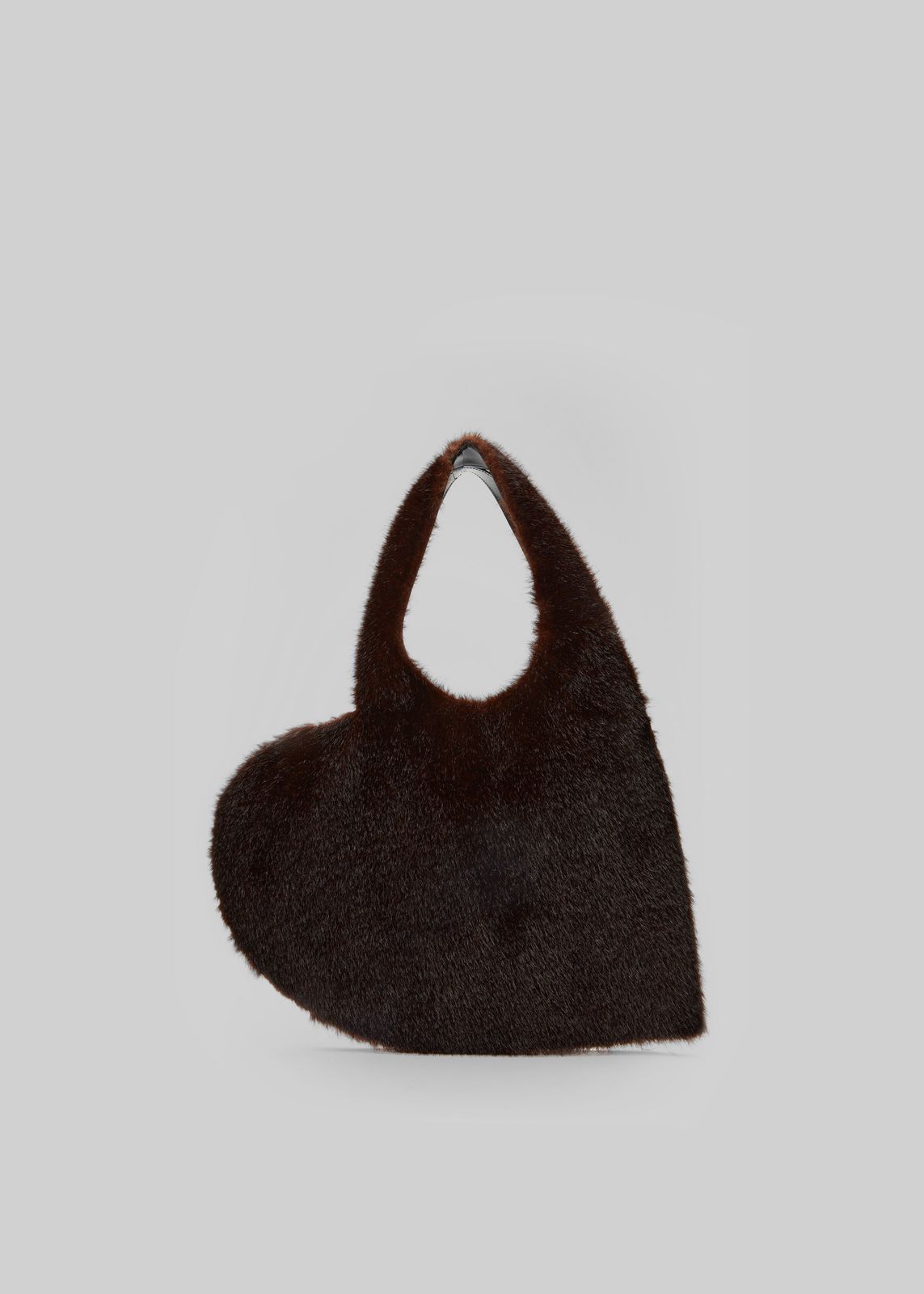 Coperni Faux Fur Heart Tote Bag - Brown
