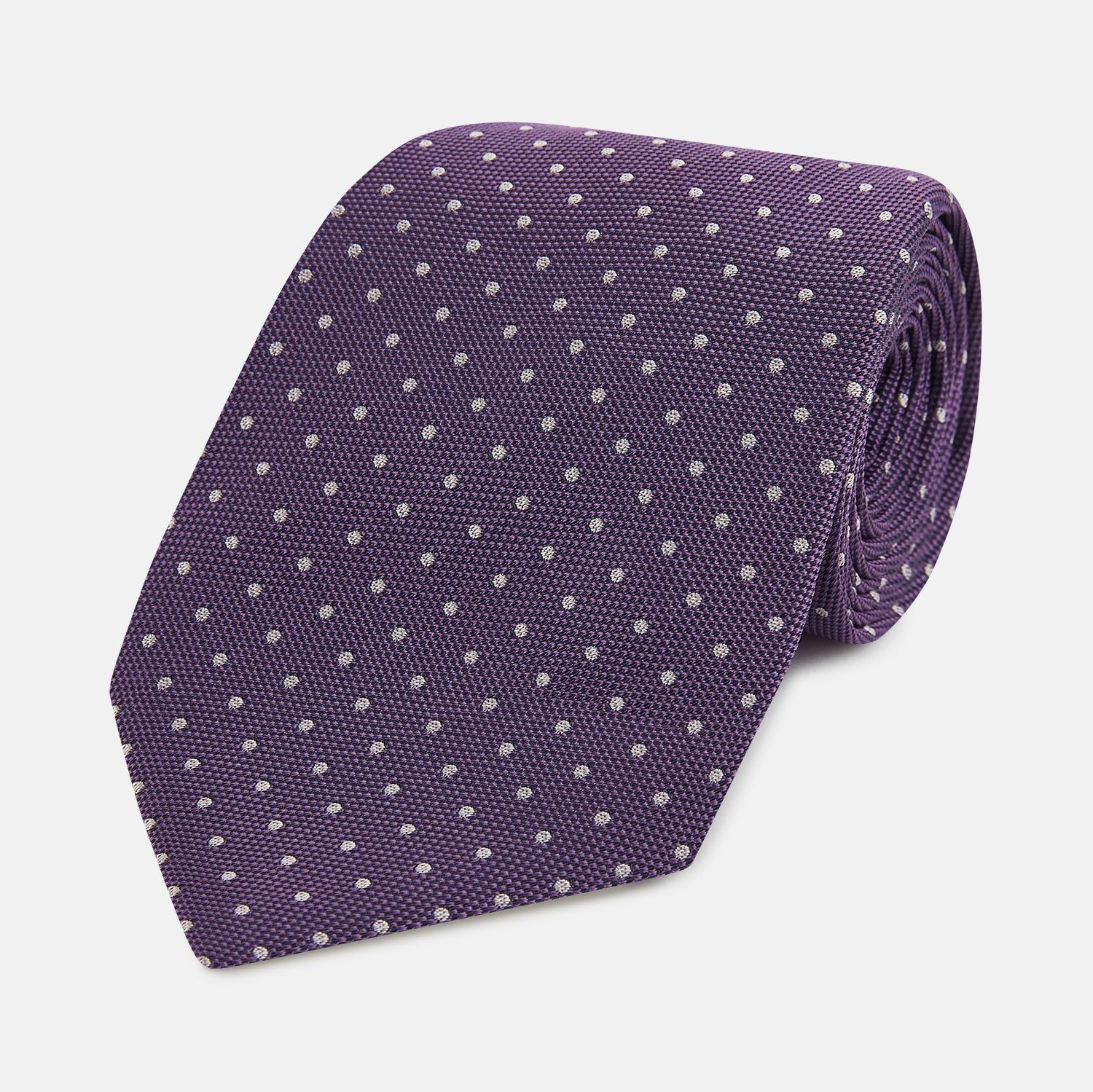 Lavender And Purple Micro Dot Silk Tie