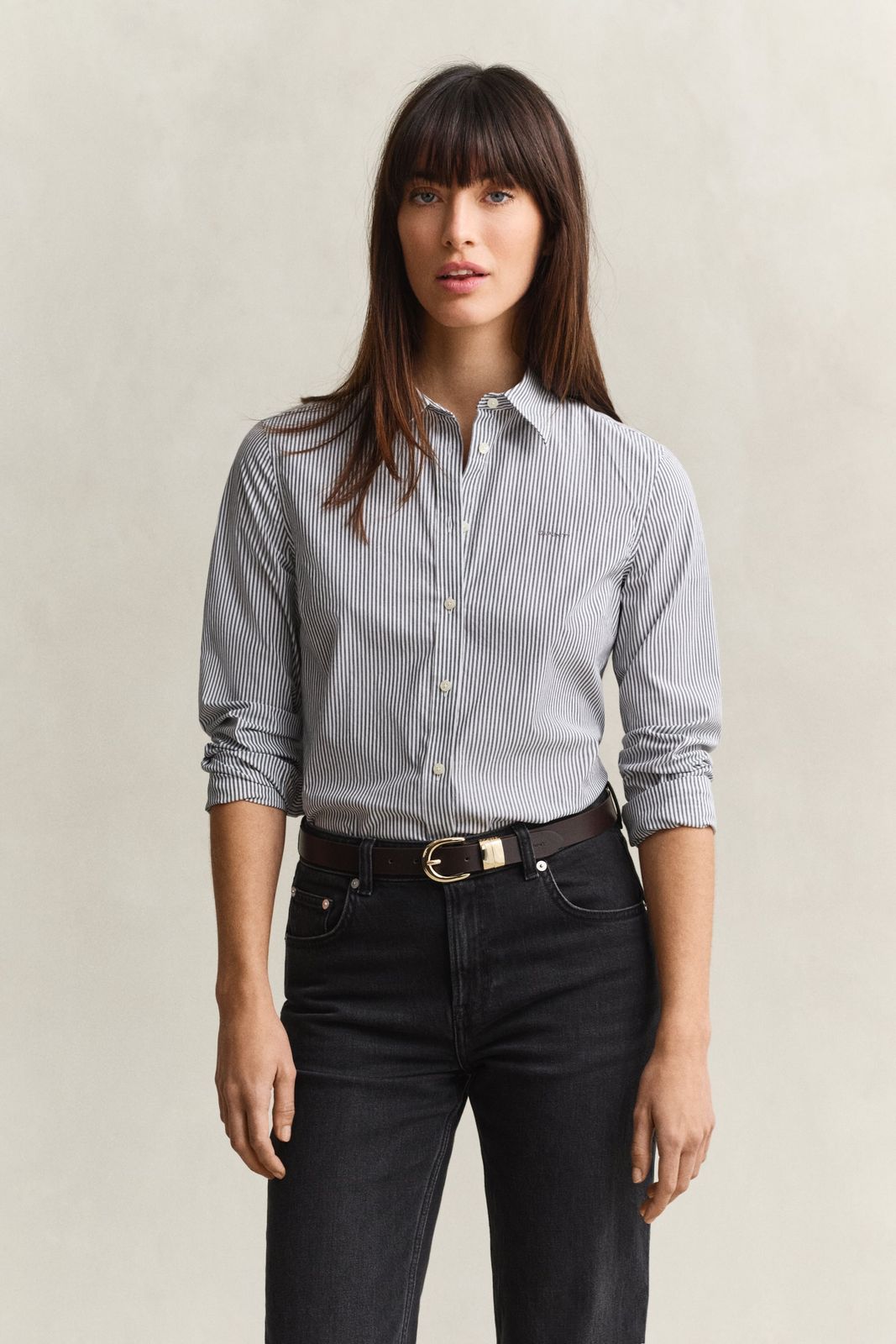 Striped Poplin Shirt - EVENING BLUE