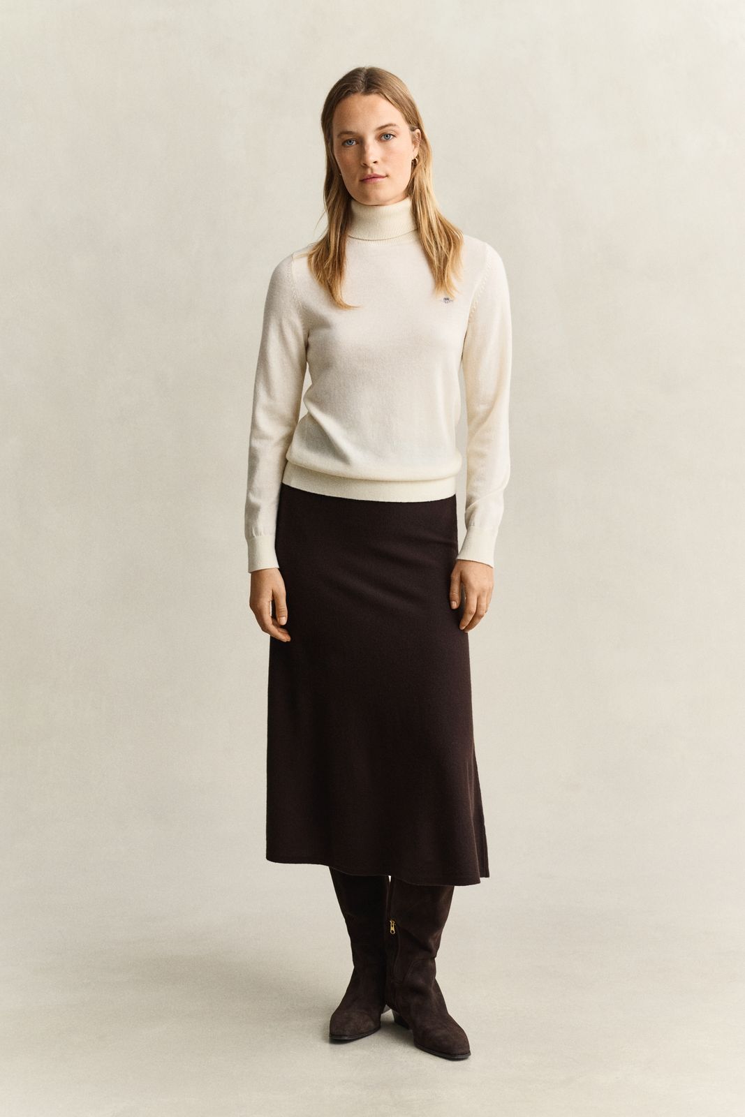Lambswool Skirt - DEEP BROWN