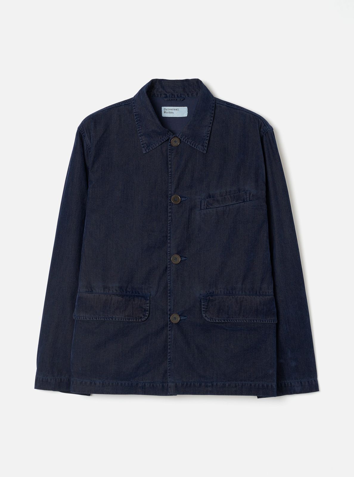 Navy Flock Chambray Warmus Jacket