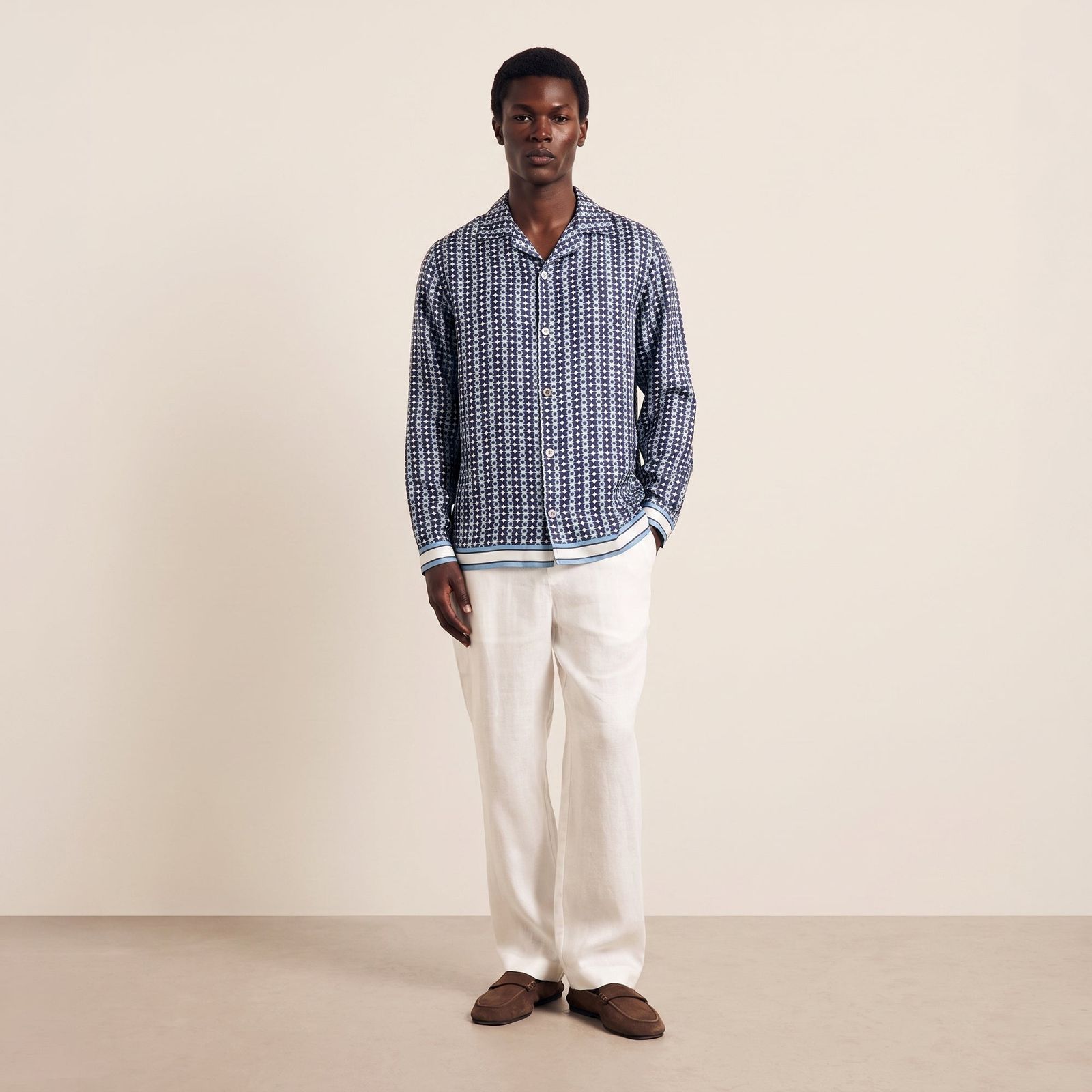 Pressoa Printed Shirt - Navy