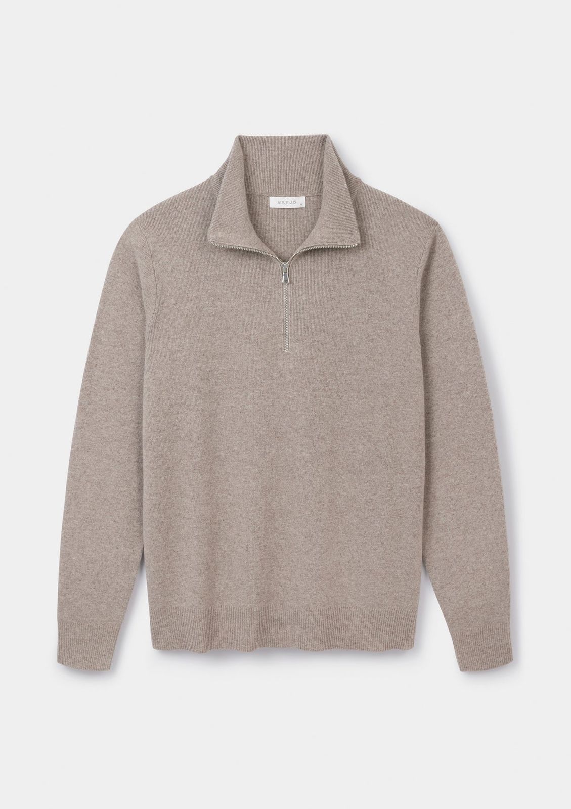 Mushroom Merino Half Zip Jumper