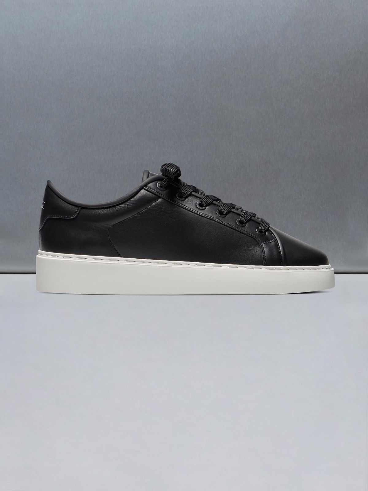 Mid Leather Trainer in Black