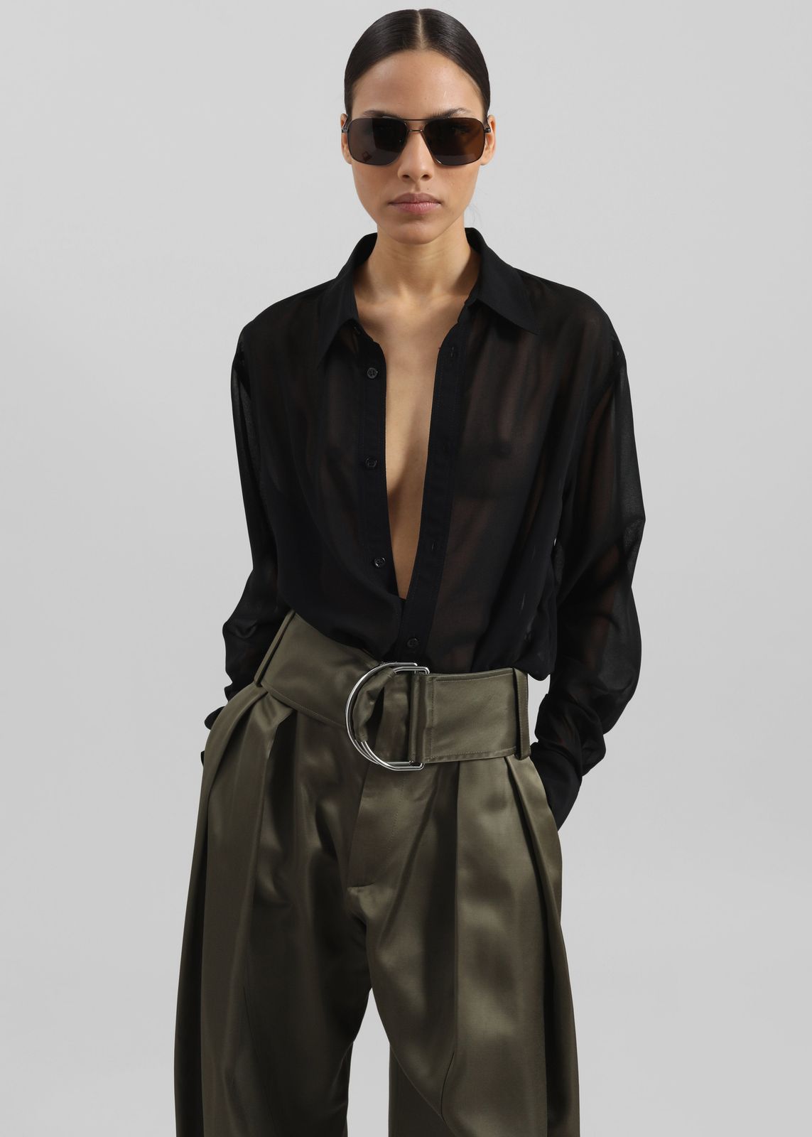 Louis Gabriel Nouchi Classic Transparent Shirt - Black