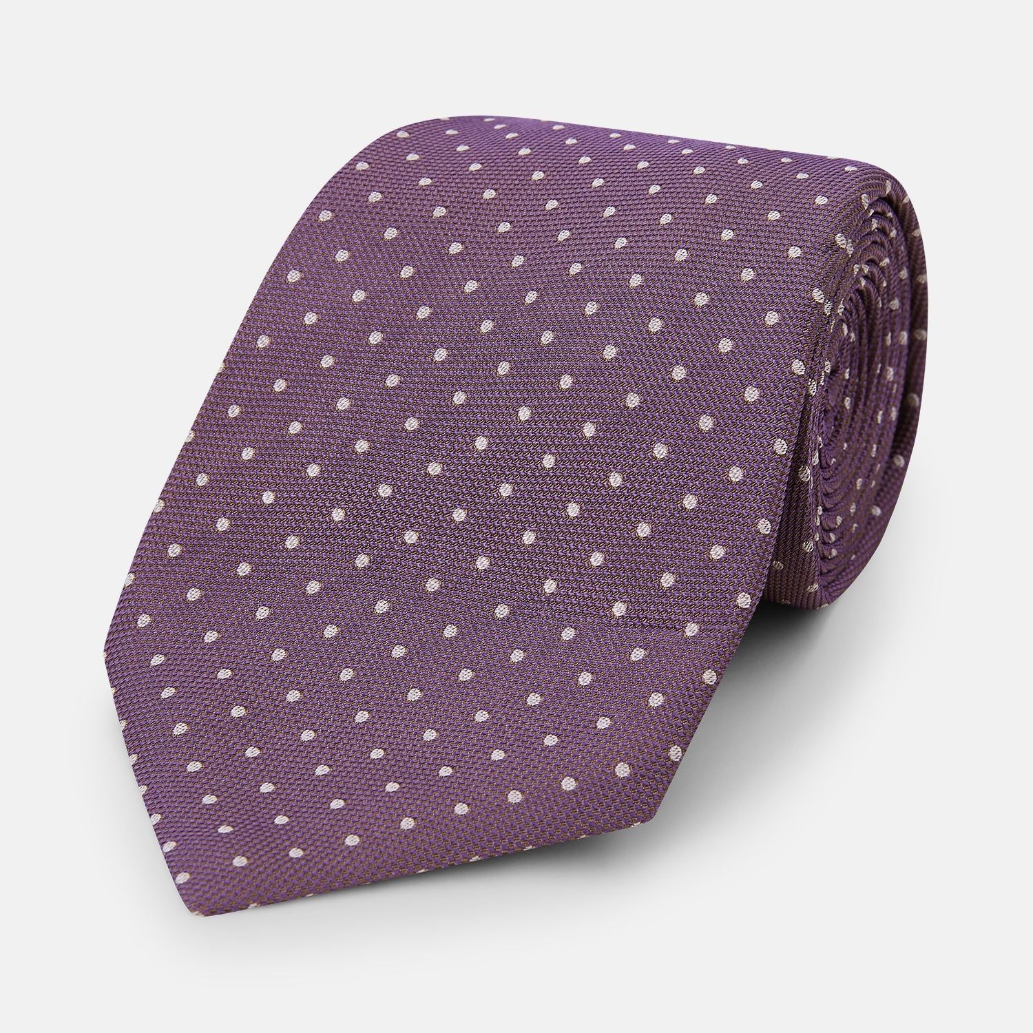 Lilac And Purple Micro Dot Silk Tie