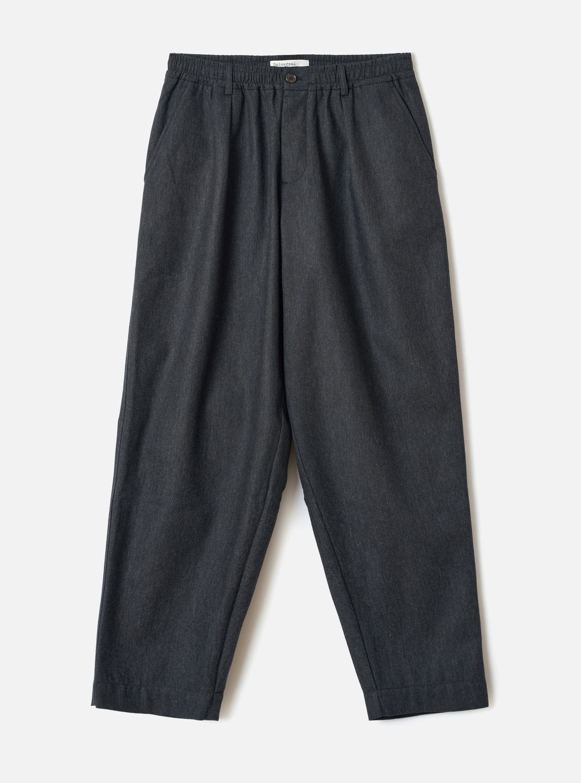 Charcoal Recycled Italian Tweed Pleated Track Pant
