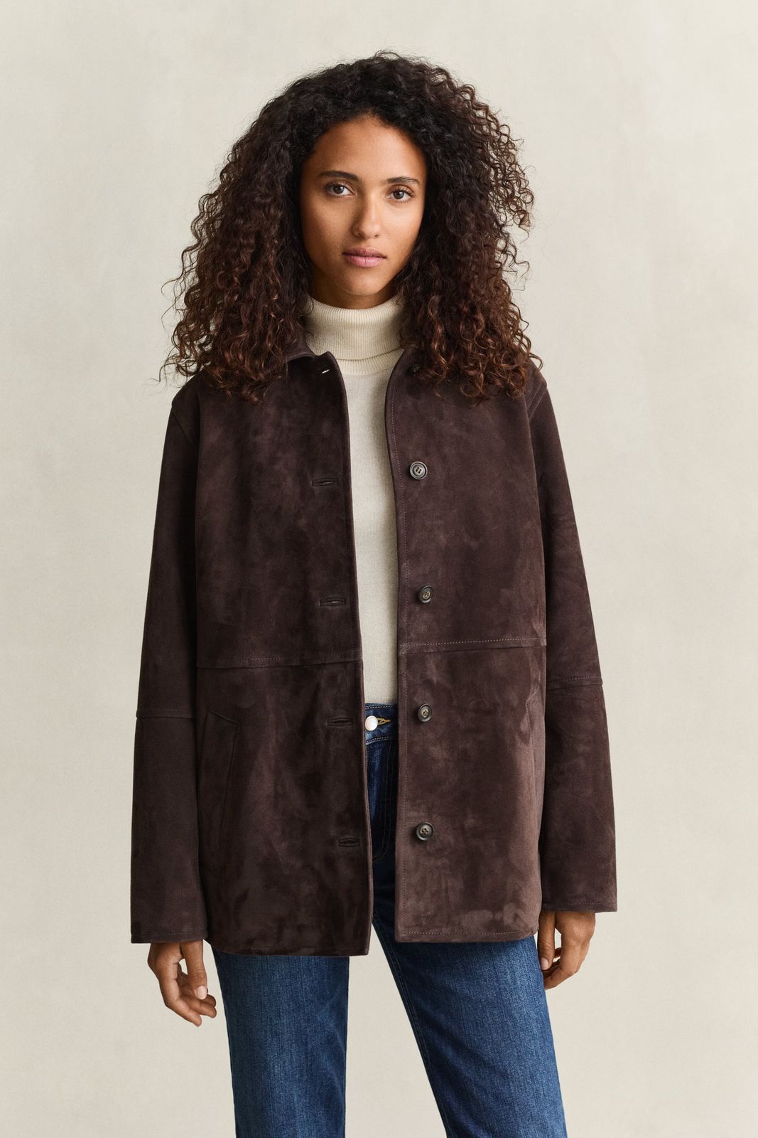 Suede Jacket - DEEP BROWN
