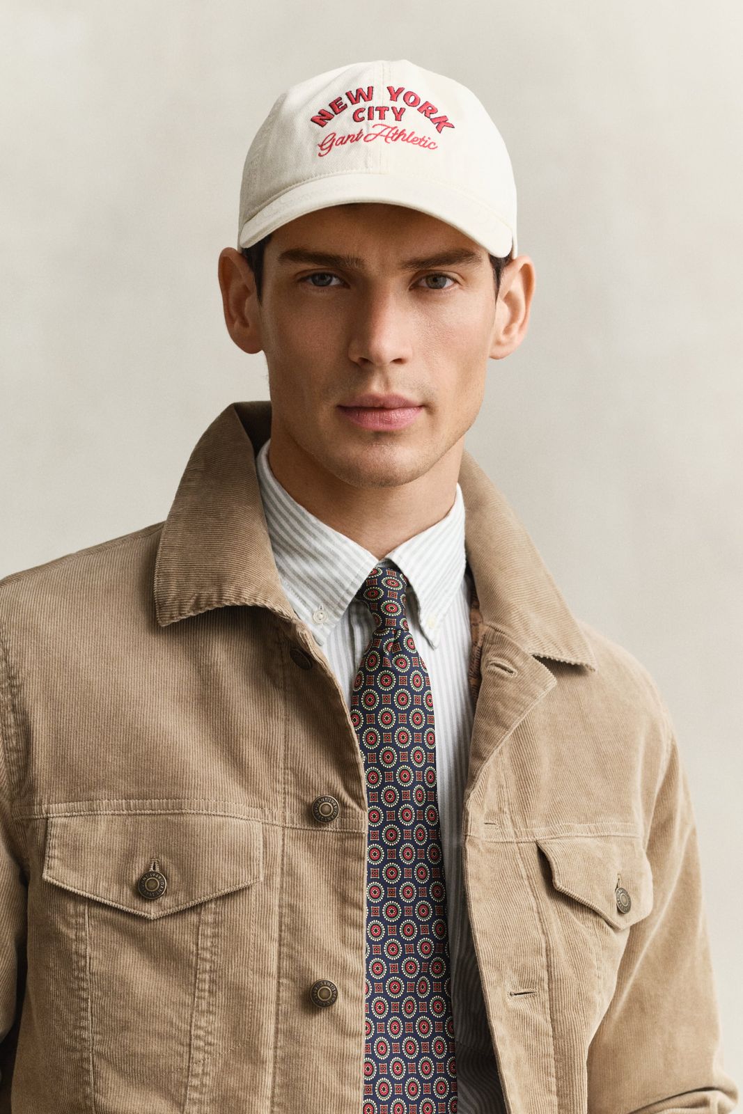 Graphic Cotton Twill Cap - CREAM