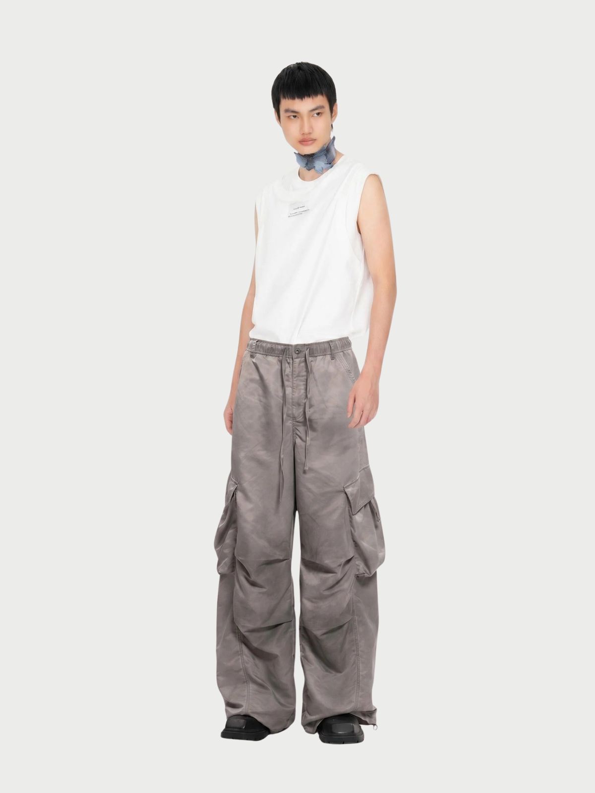 SANDWASHED NYLON CARGO PANTS