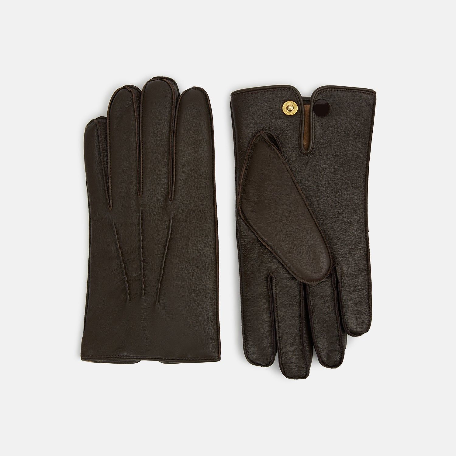 Brown/beige Fur-lined Hairsheep Leather Touchscreen Gloves