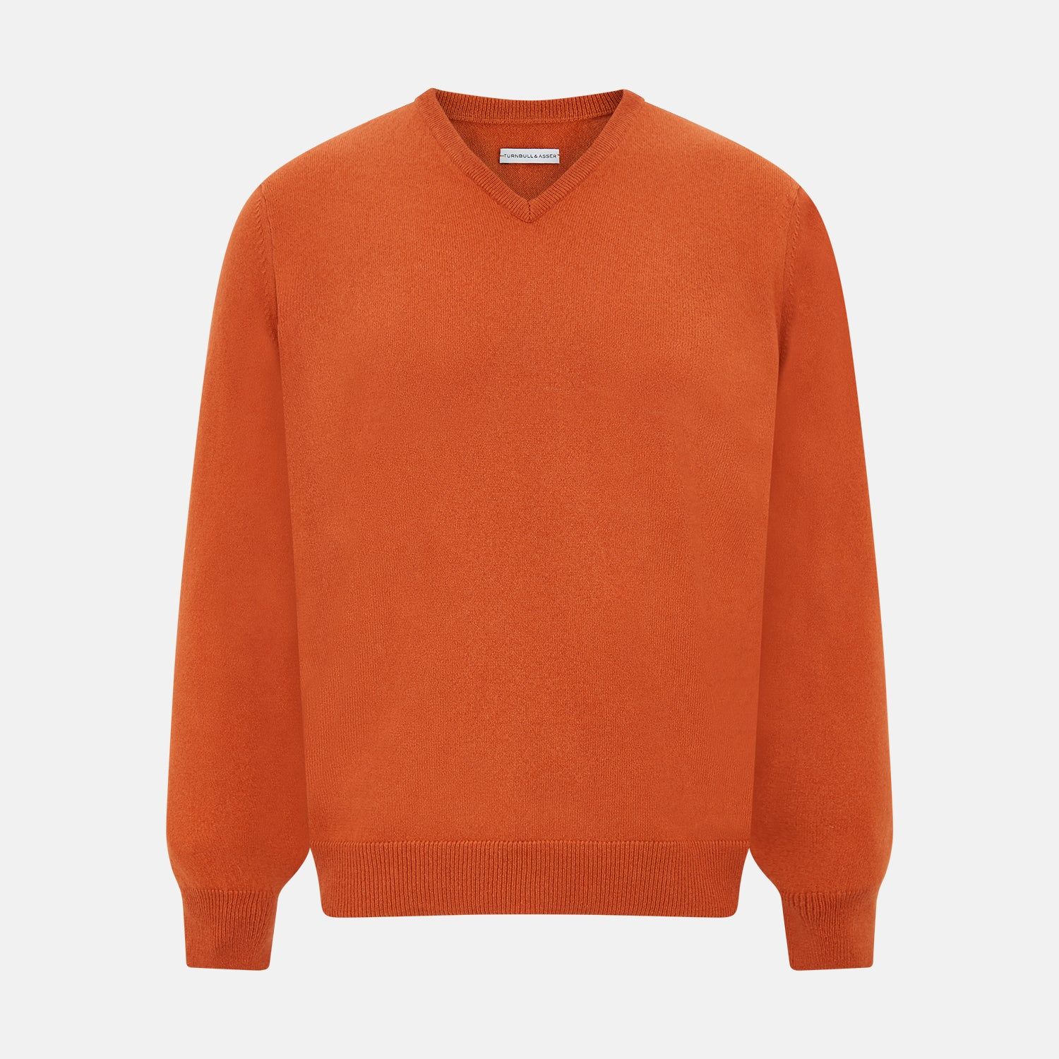 Rust Cashmere V-neck Jumper