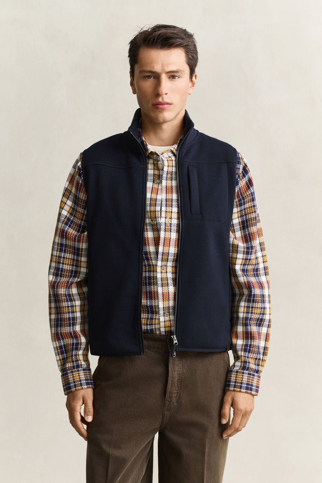 Fleece Vest - WARM GRAY MELANGE