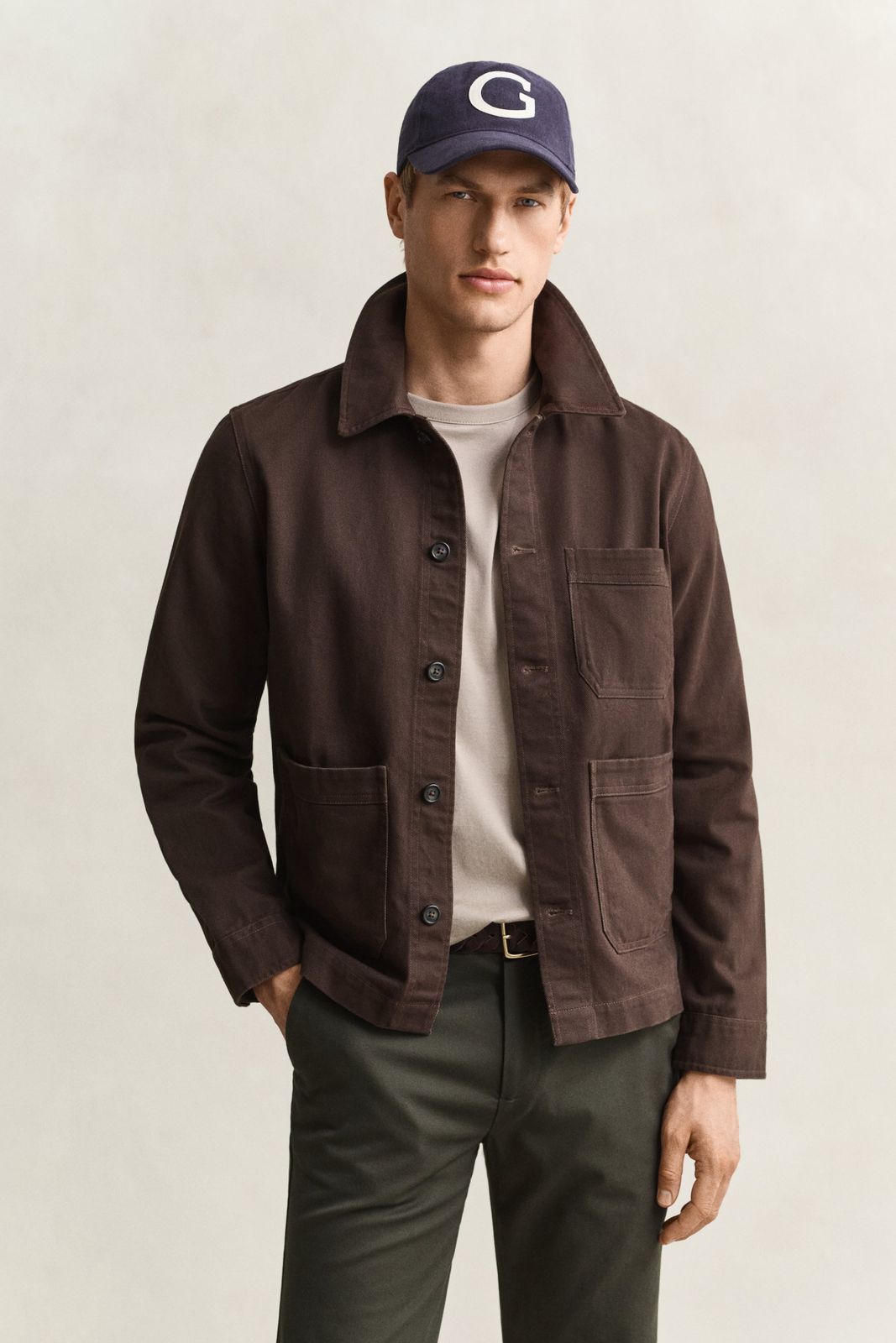 Brushed Twill Overshirt - EVENING BLUE