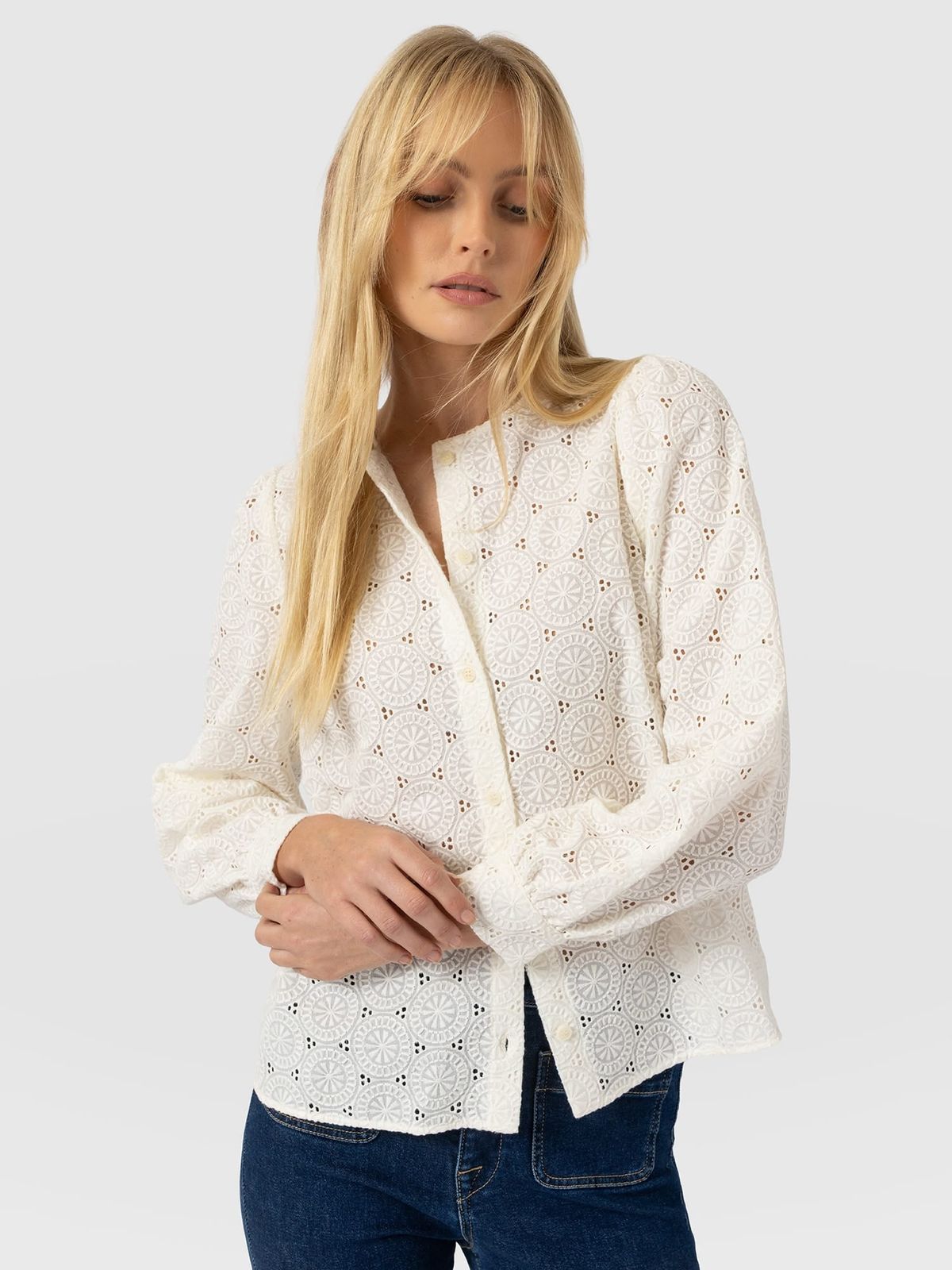 Tabitha Blouse - Cream Broderie