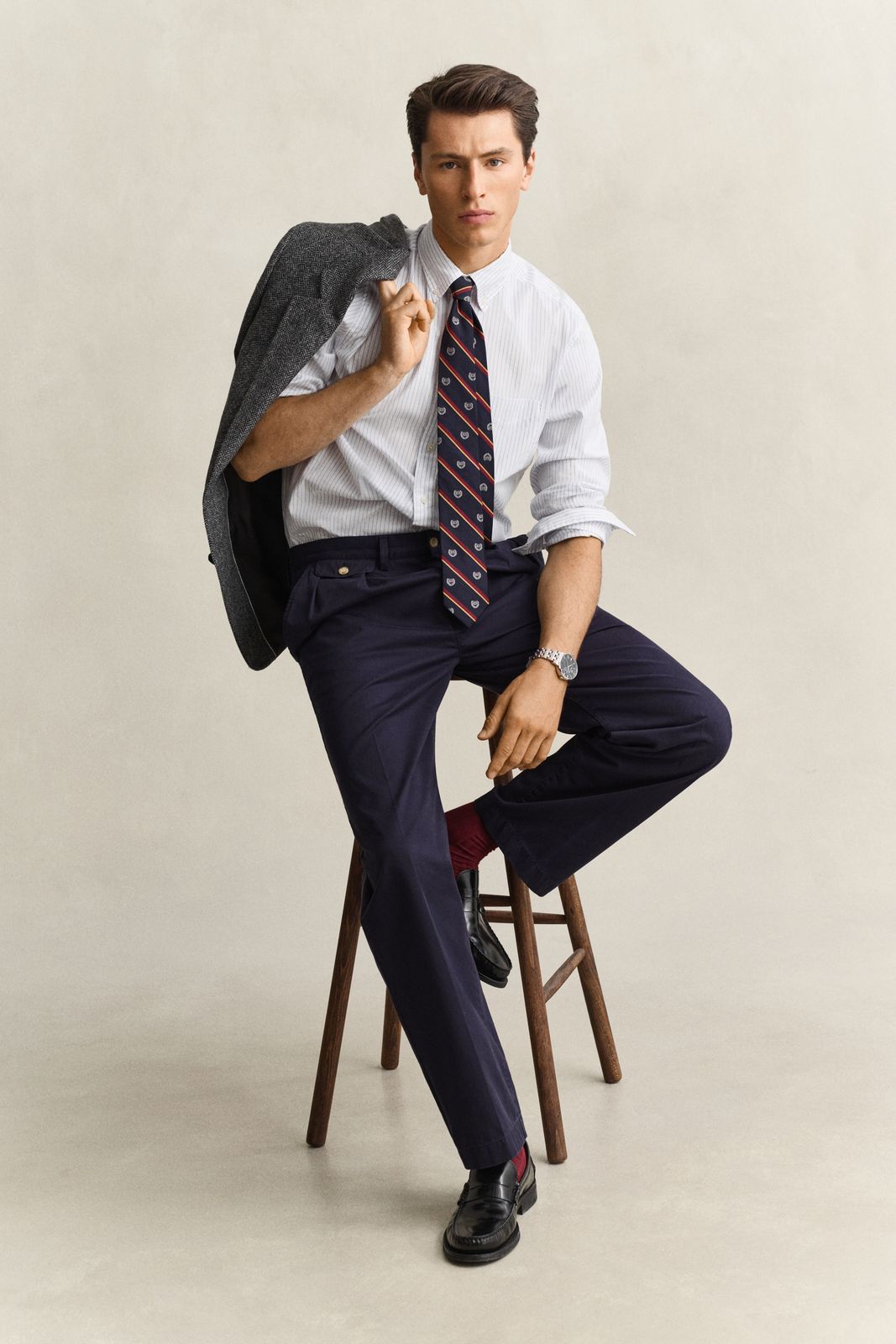 Gant x Yale Striped Oxford Shirt - LIGHT BLUE