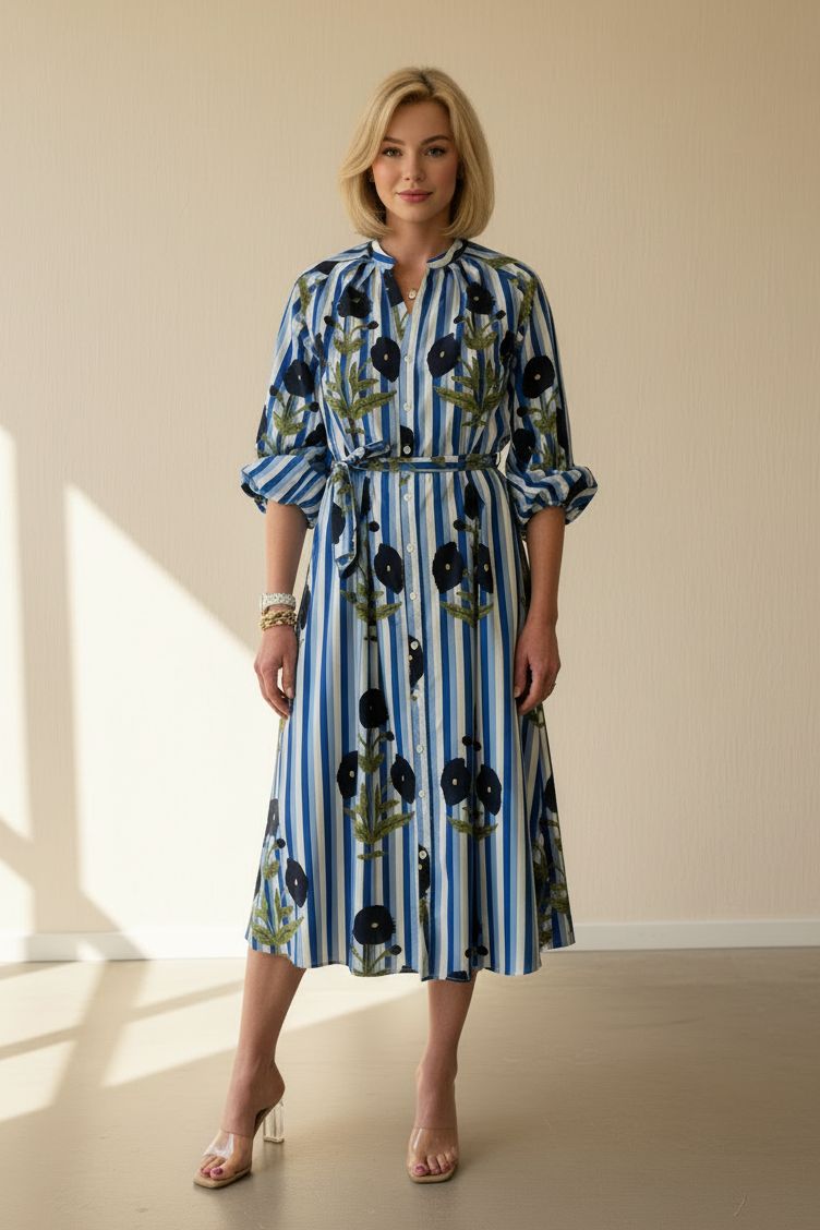Lara Block Print  Dress