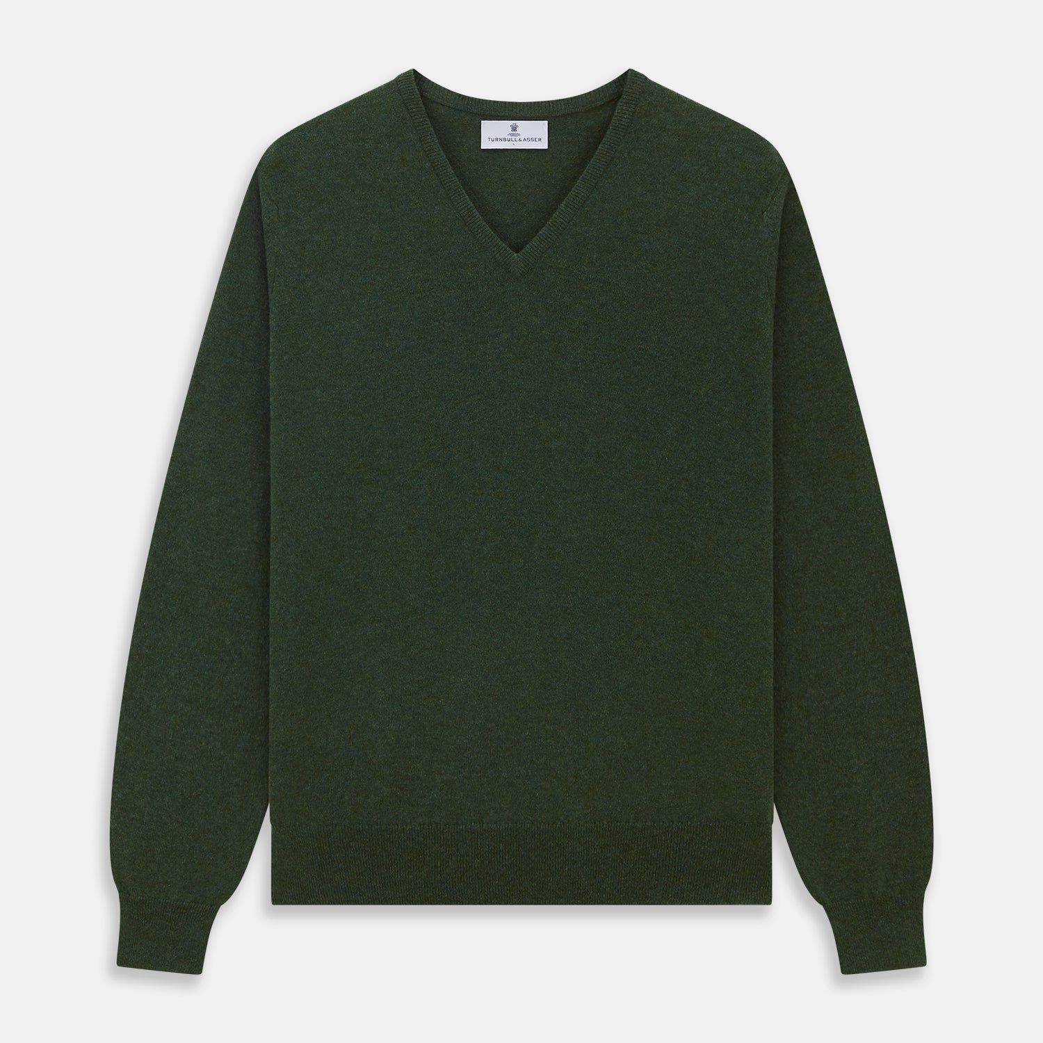 Green V-neck Cashmere Jumper