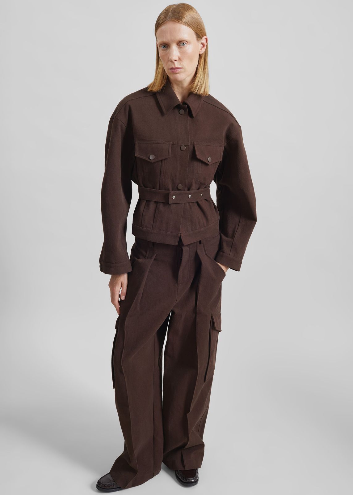 Oslo Cotton Cargo Pants - Brown