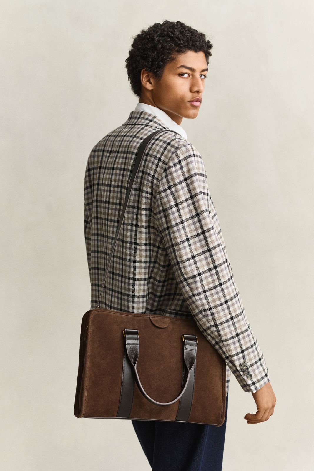 Suede Commuter Bag - SOIL BROWN