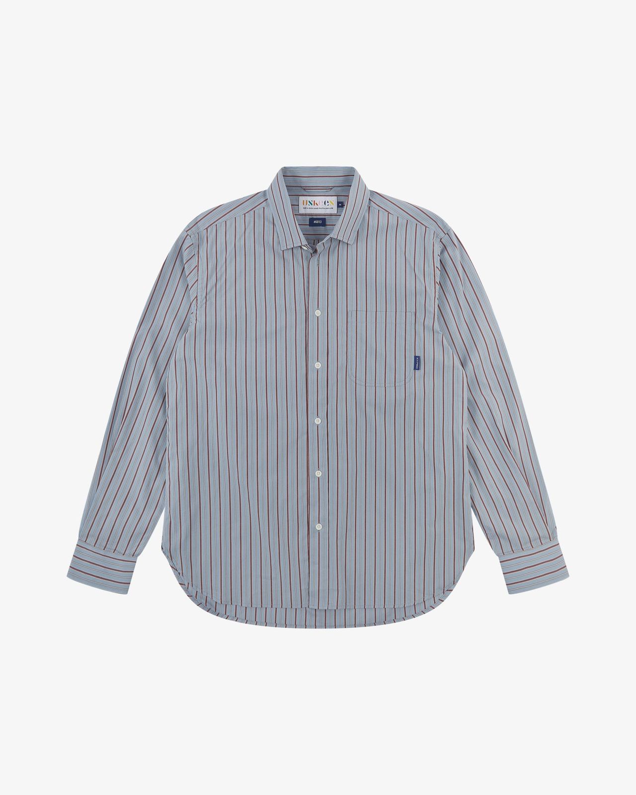 6013 Advanced shirt - sky & claret terrace pinstripe