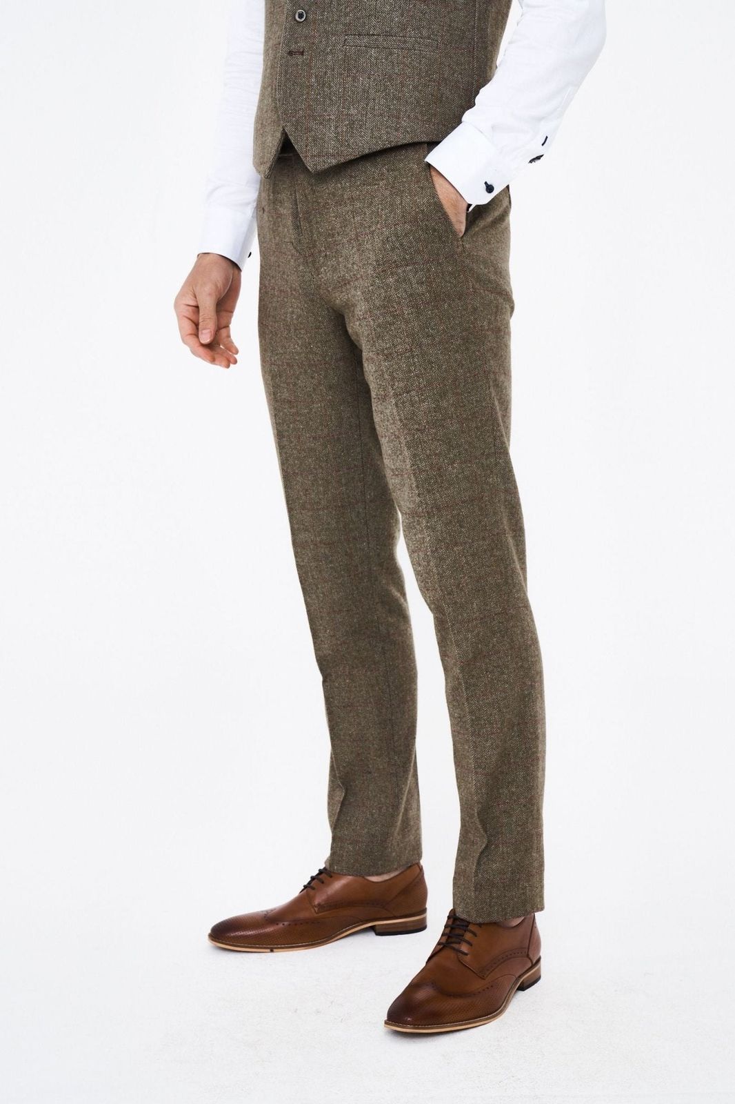 House Of Cavani Gaston Sage Tweed Trousers