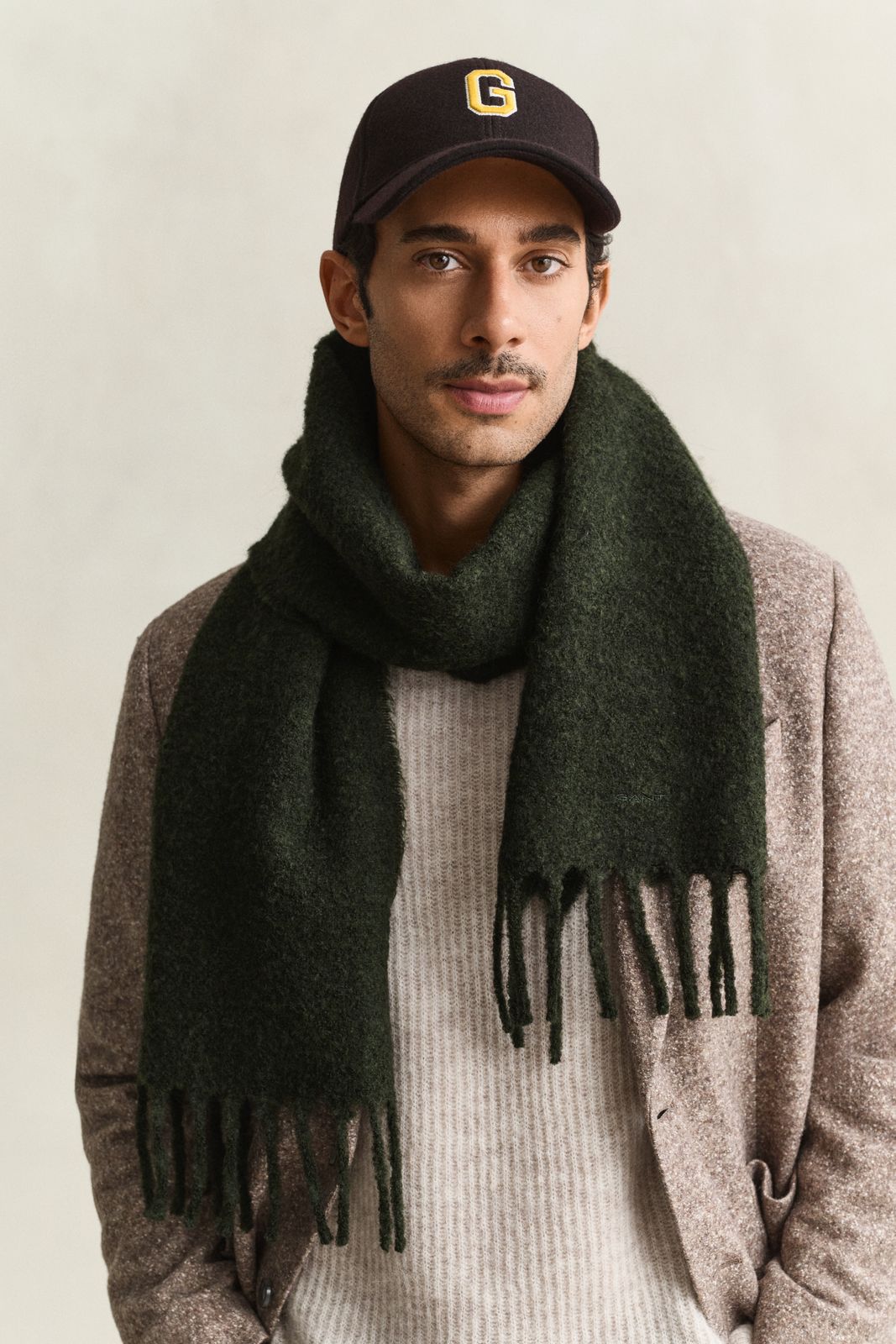 Brushed Bouclé Scarf - EVENING BLUE