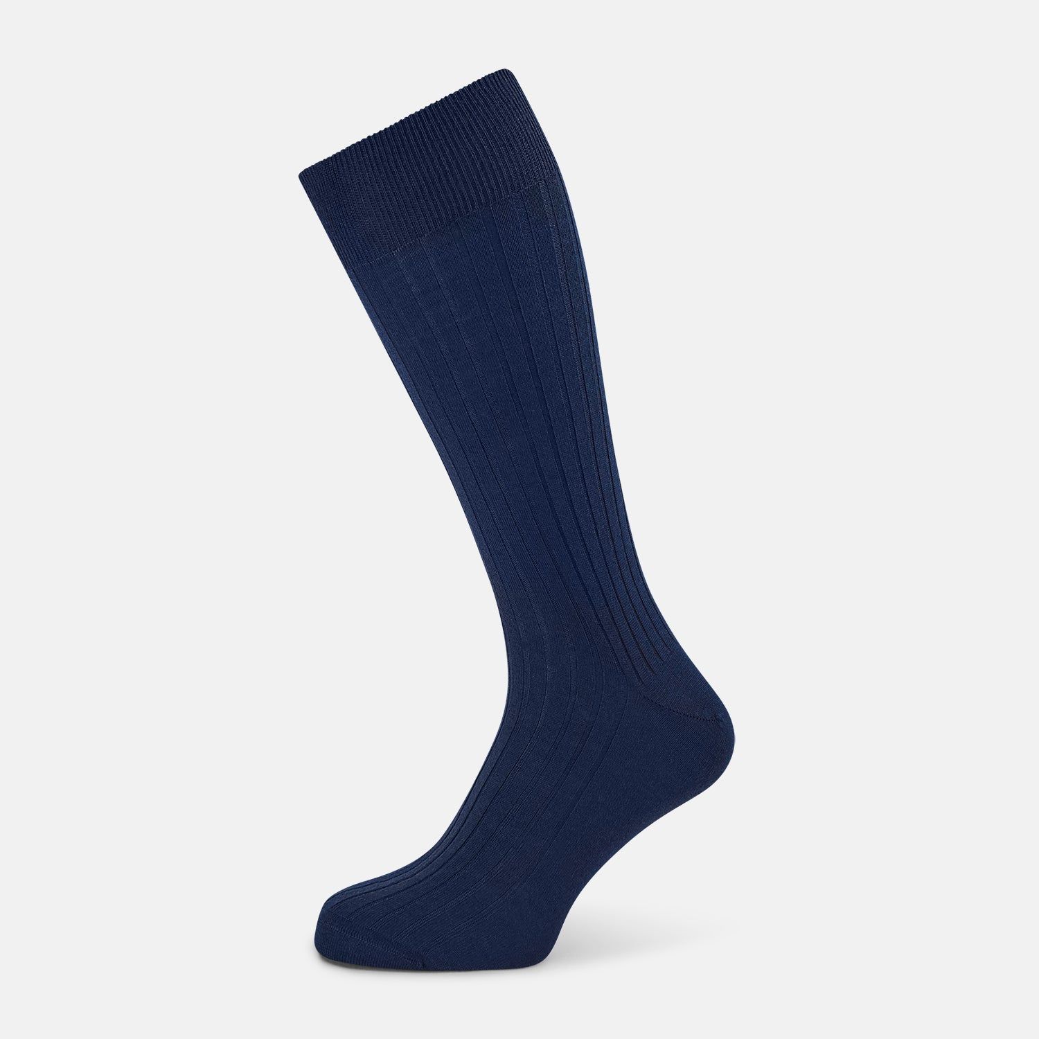 Avio Blue Cashmere Silk Mid-length Socks
