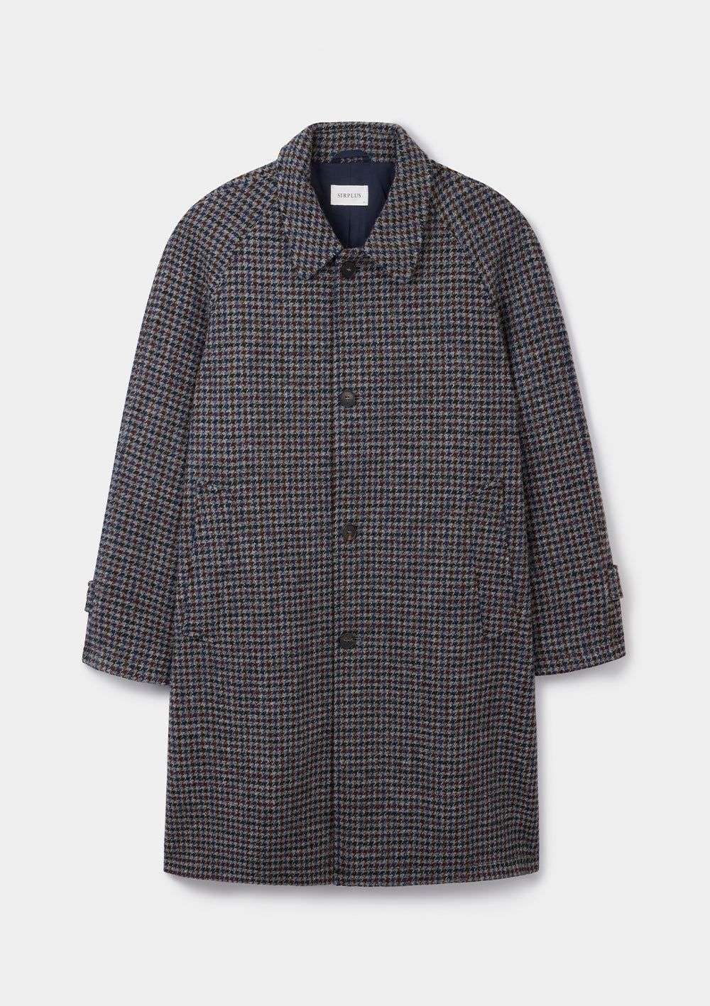 Houndstooth Check Harris Tweed Overcoat