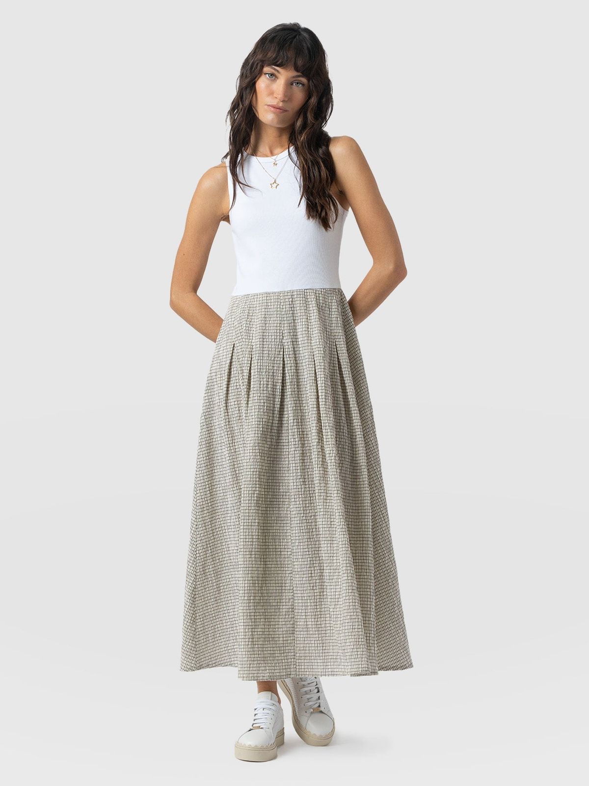 Renee Contrast Dress - Gingham