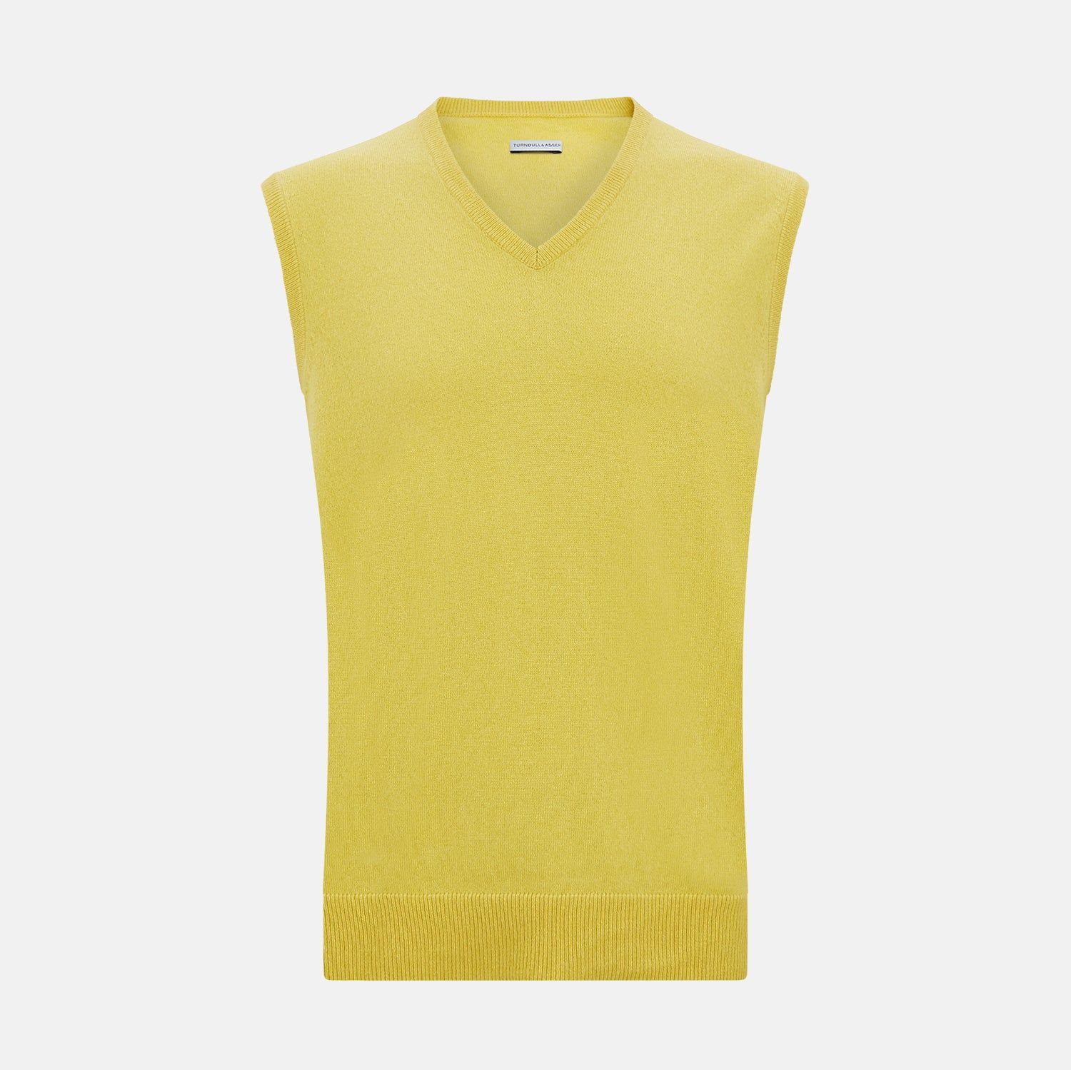 Canary Yellow Cashmere V-neck Vest