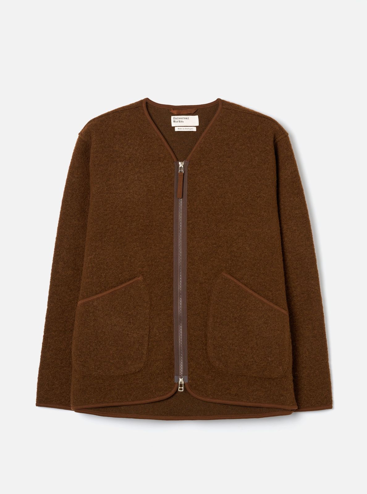 Cacao Wool Fleece Zip Liner Jacket