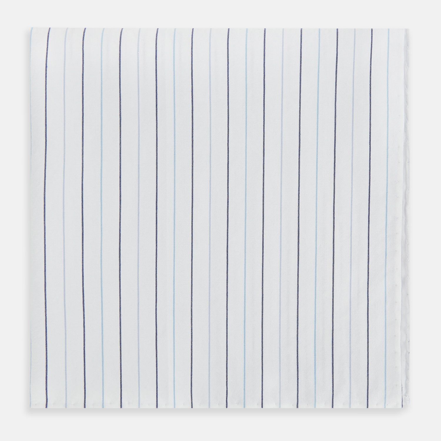 Navy And Blue Wide Pinstripe Hand-rolled Handkerchief