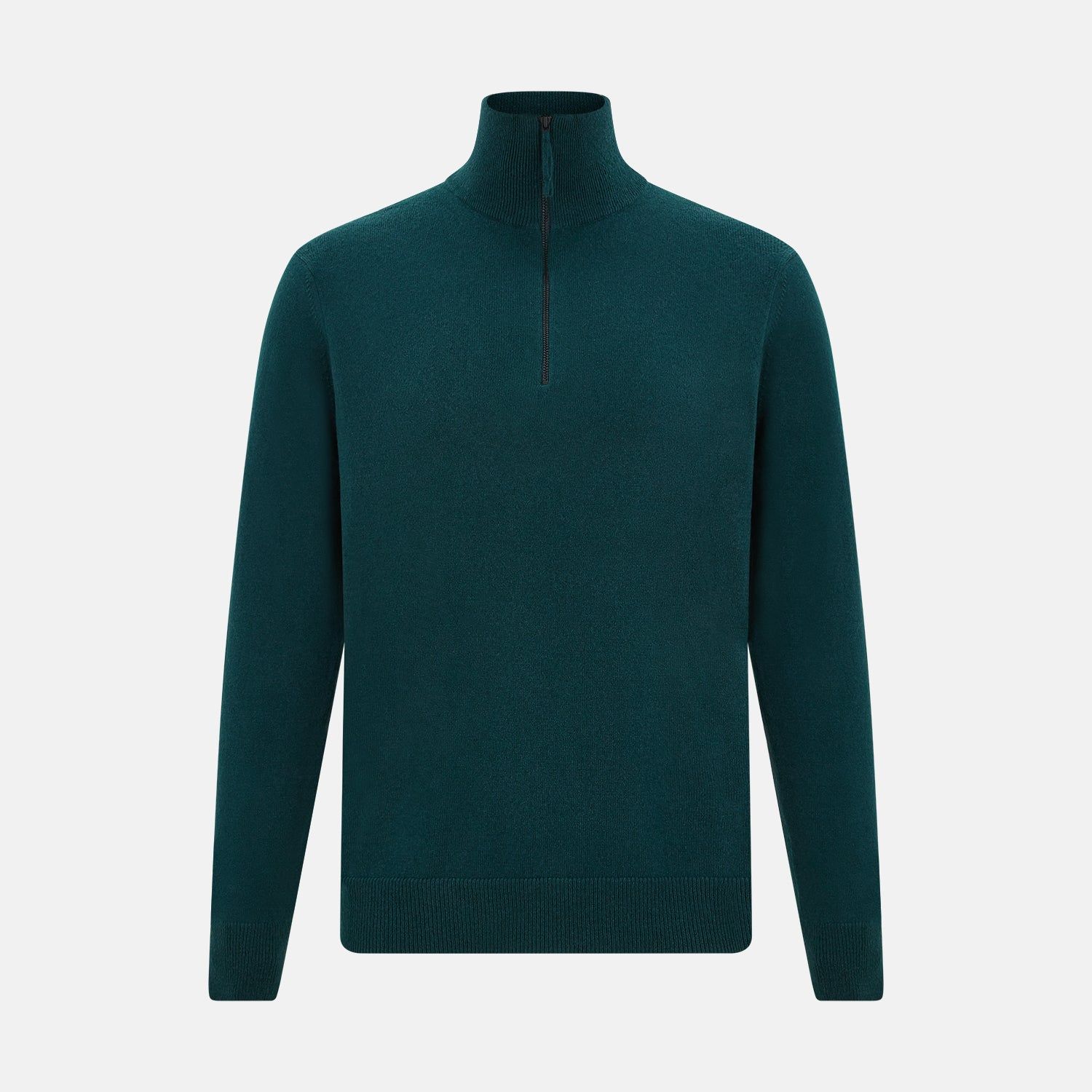 Hunter Green Half-zip Cashmere Jumper