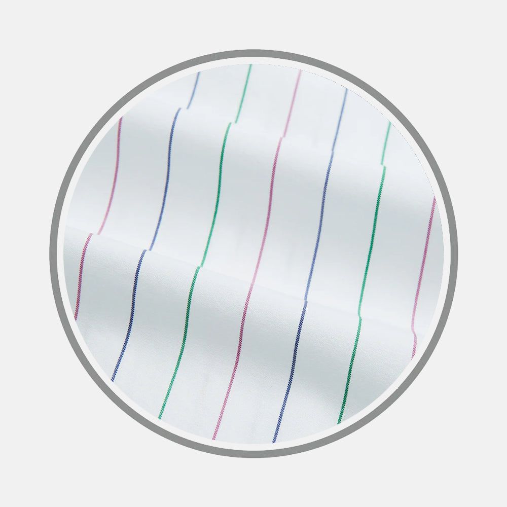 Pink And Green Wide Pinstripe Fabric