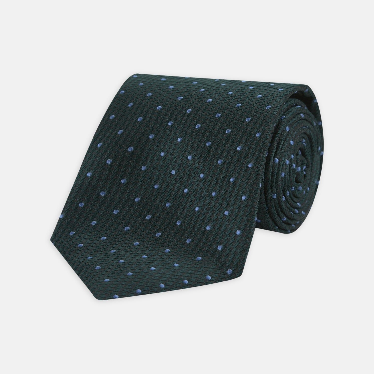 Forest Green And Blue Spot Lace Silk Tie