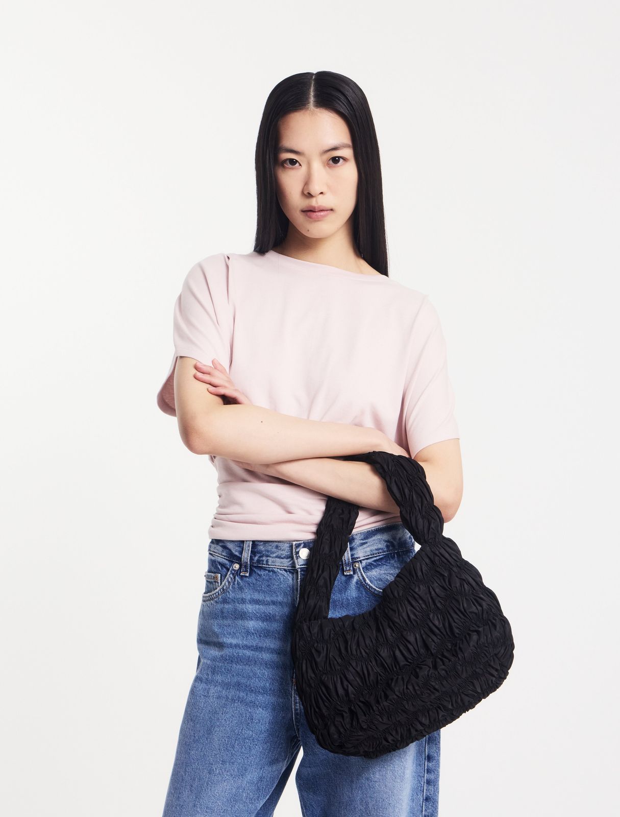 Wren Rouch Hem Tee In Dusk Pink
