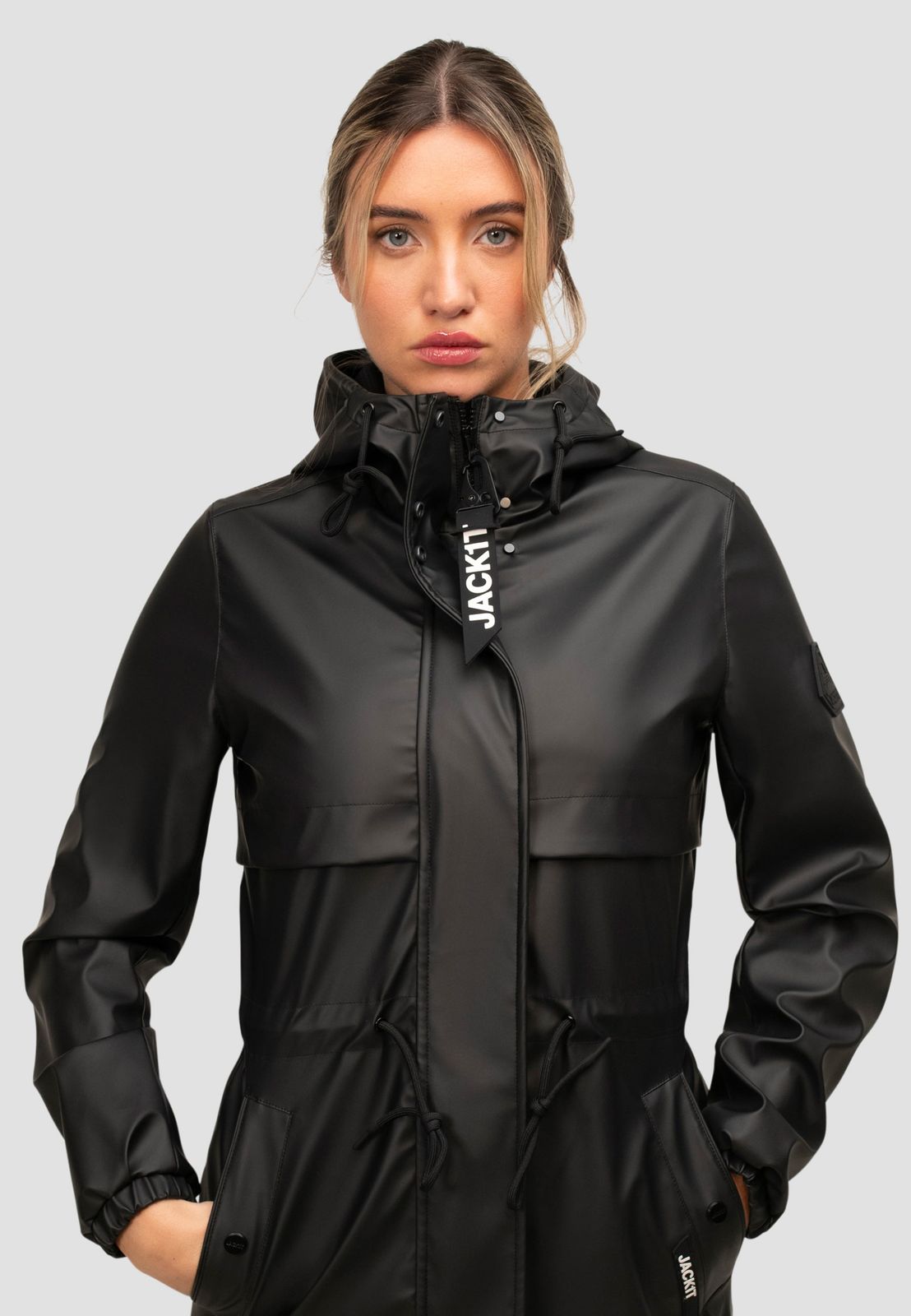 Aurora Raincoat With Cape Dusty Black