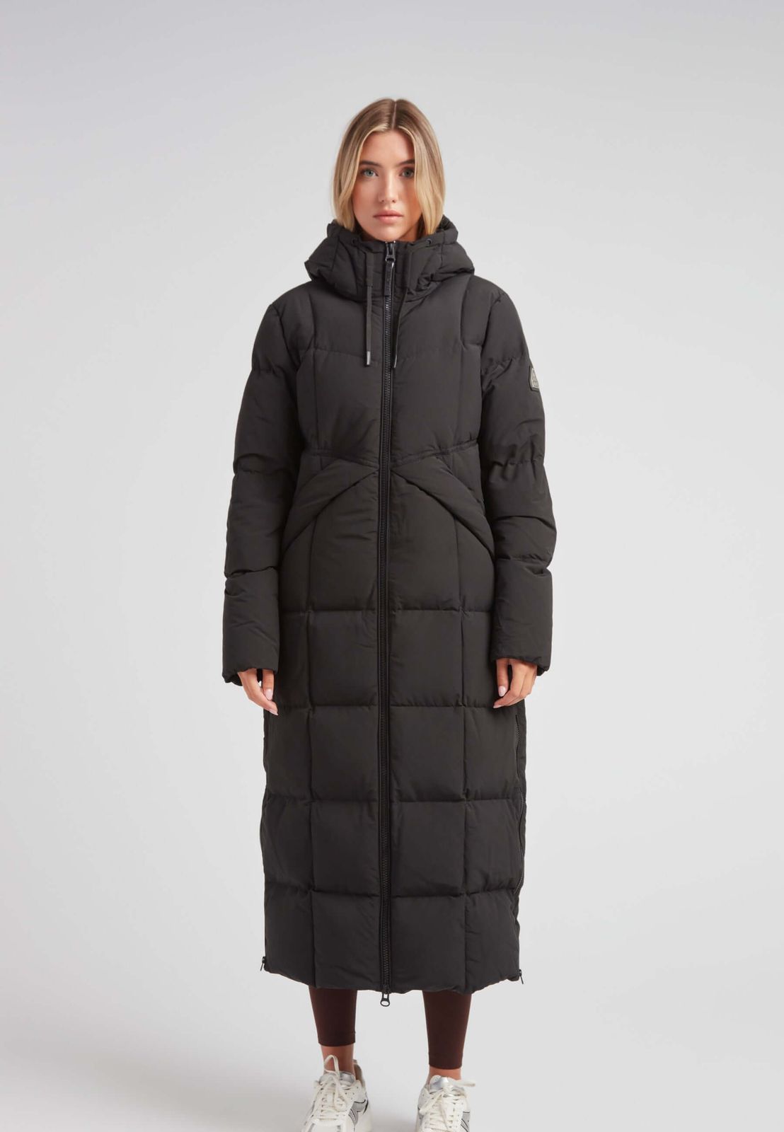 Black Star Extra Long Down Coat Matt Black